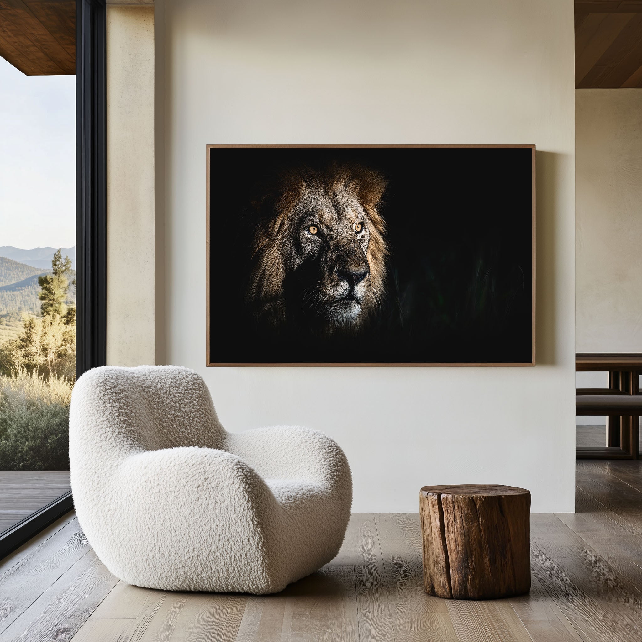 Male Lion Portrait | Dark Low-Key Wildlife Fine Art Print