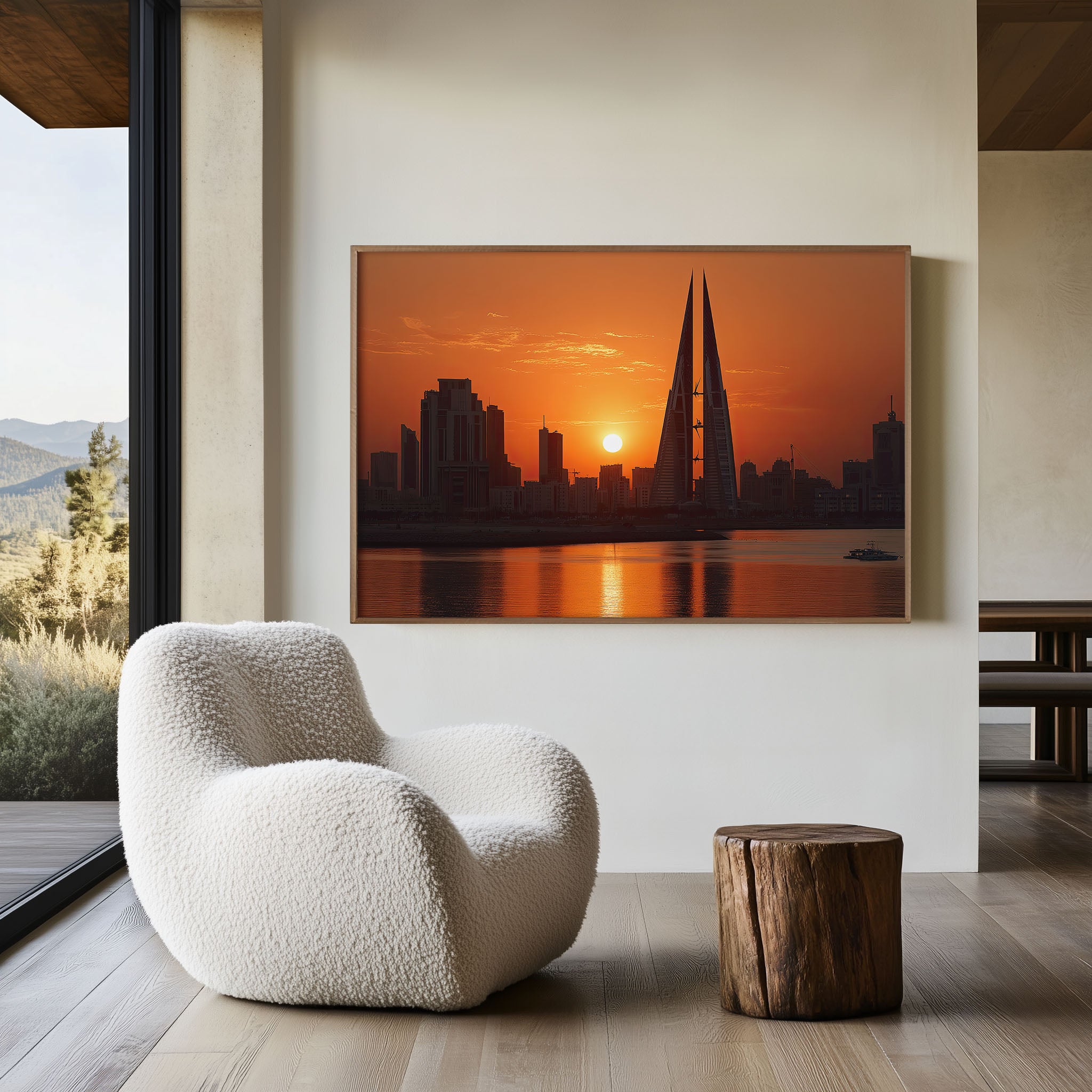 Manama Bahrain Skyline Wall Art Print | Gulf City Sunset