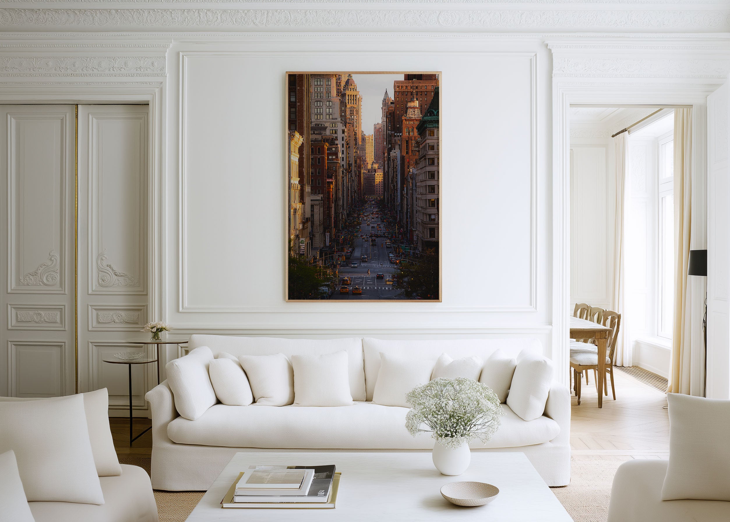 New York City Print | Manhattan Avenue at Golden Hour | NYC Street View Wall Art | Cityscape Photography Poster