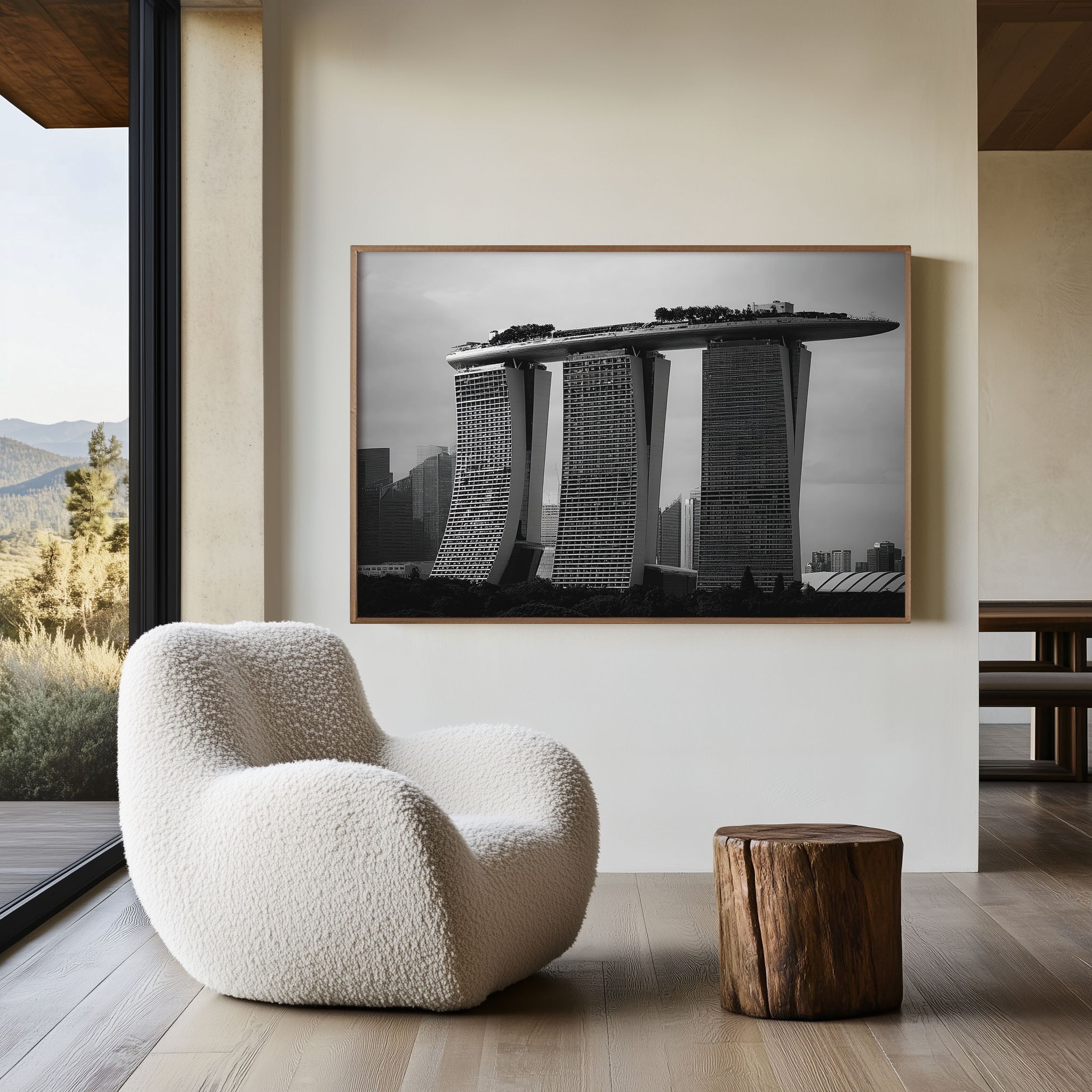 Marina Bay Sands Black & White Wall Art Print