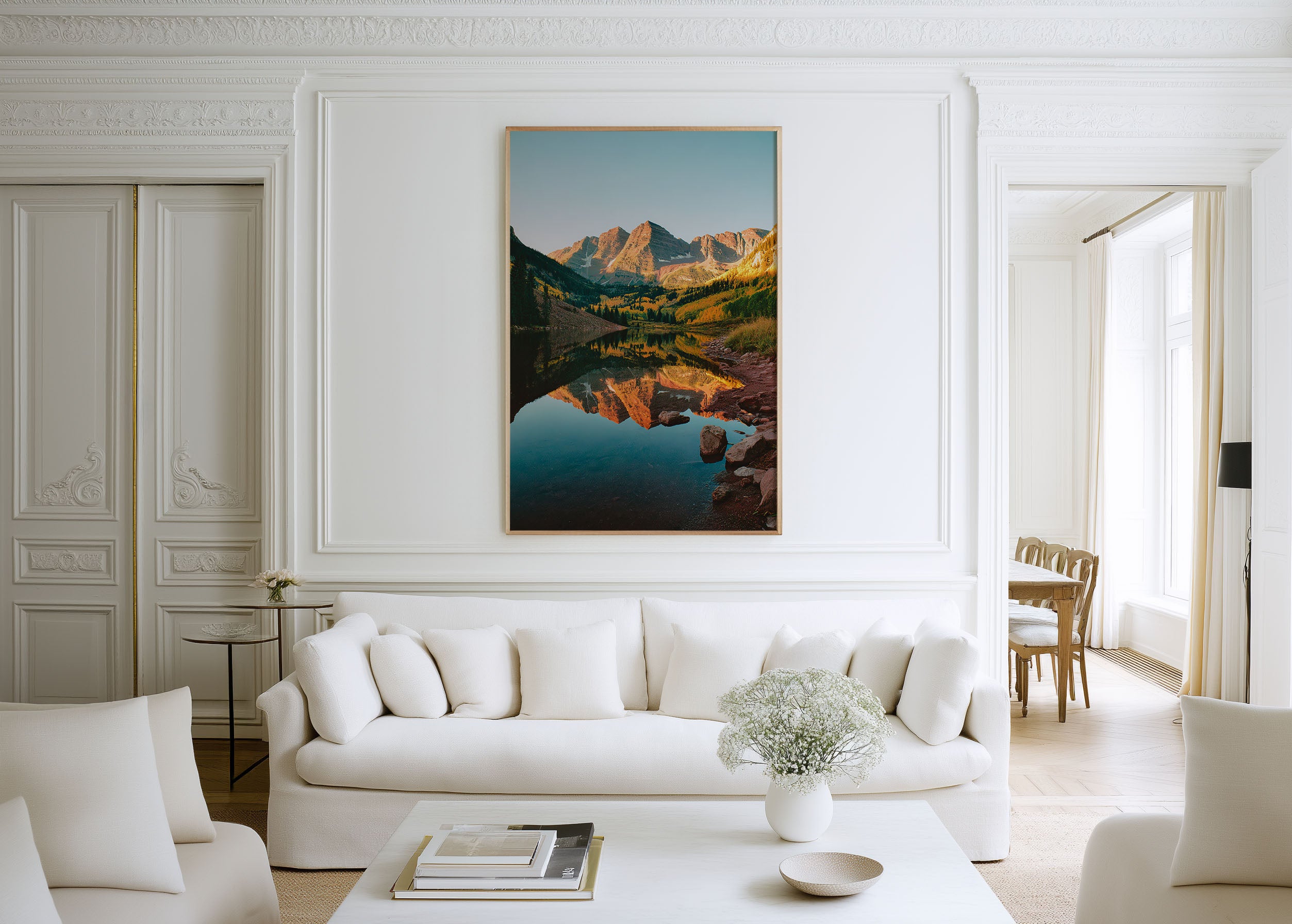 Maroon Bells Reflection Wall Art Print | Aspen Mountain Lake Canvas