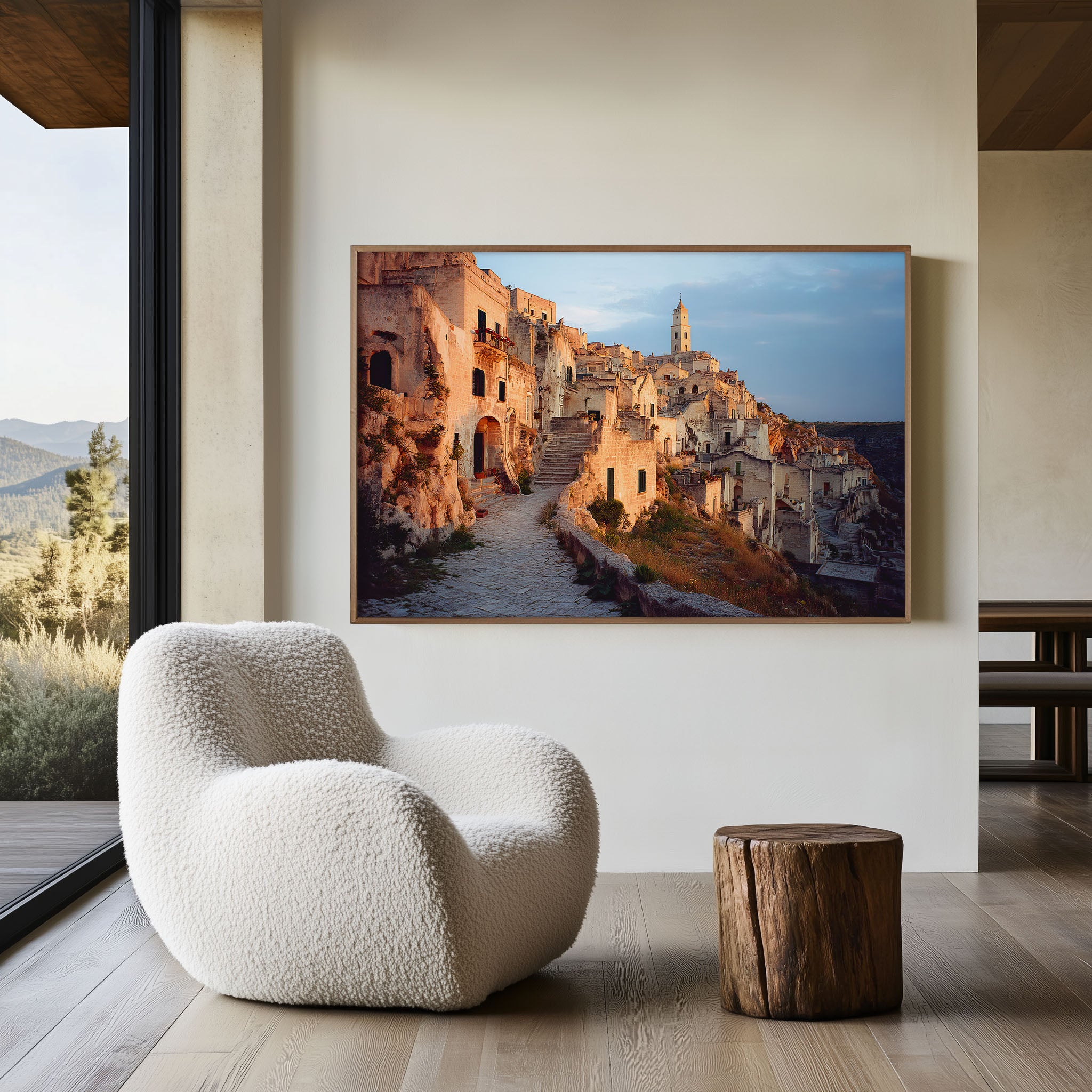 Matera Sassi Cave City Wall Art – Historic Stone Village Italy
