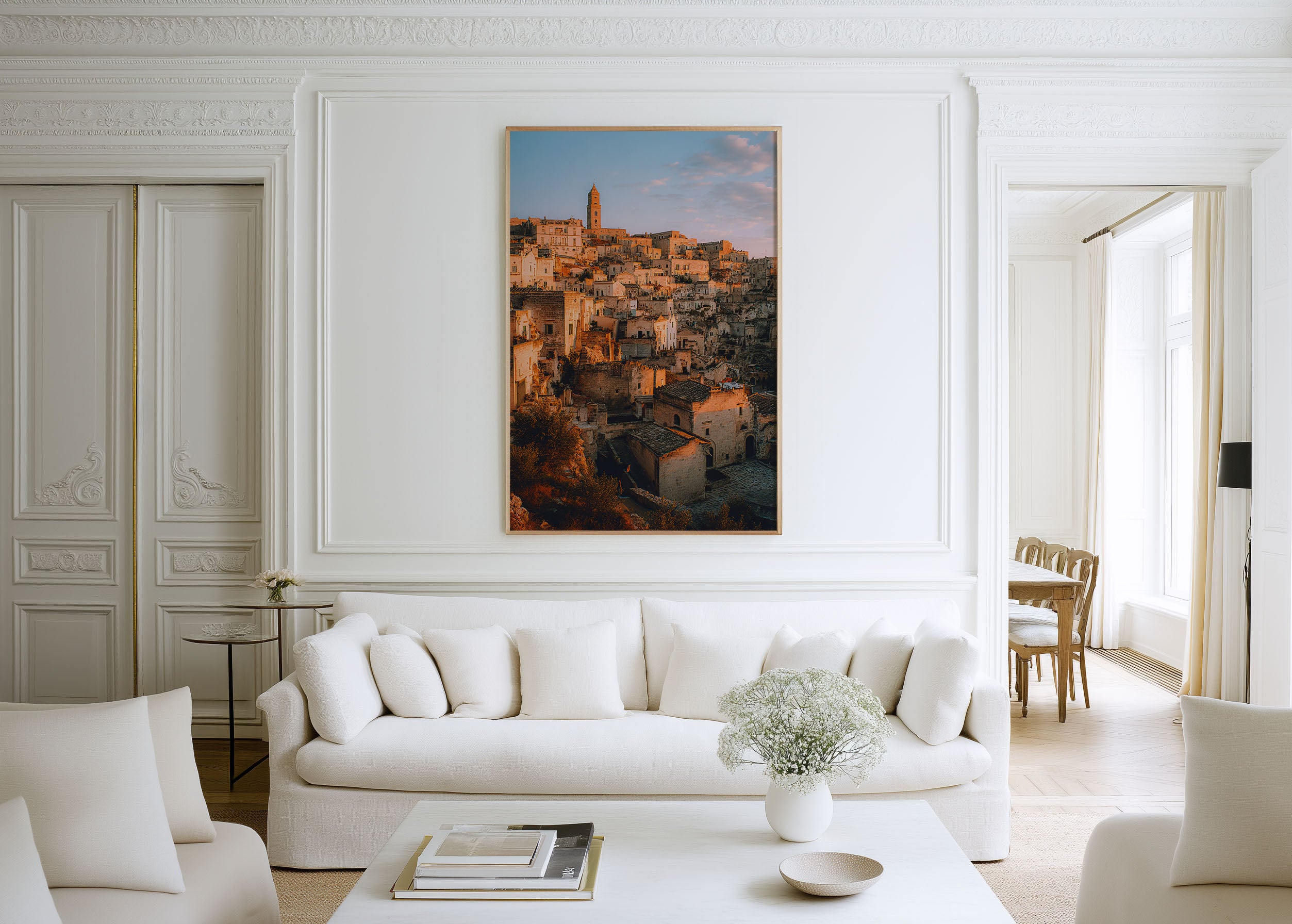 Matera Italy Sassi Sunset Wall Art | Historic Stone City Canvas Print