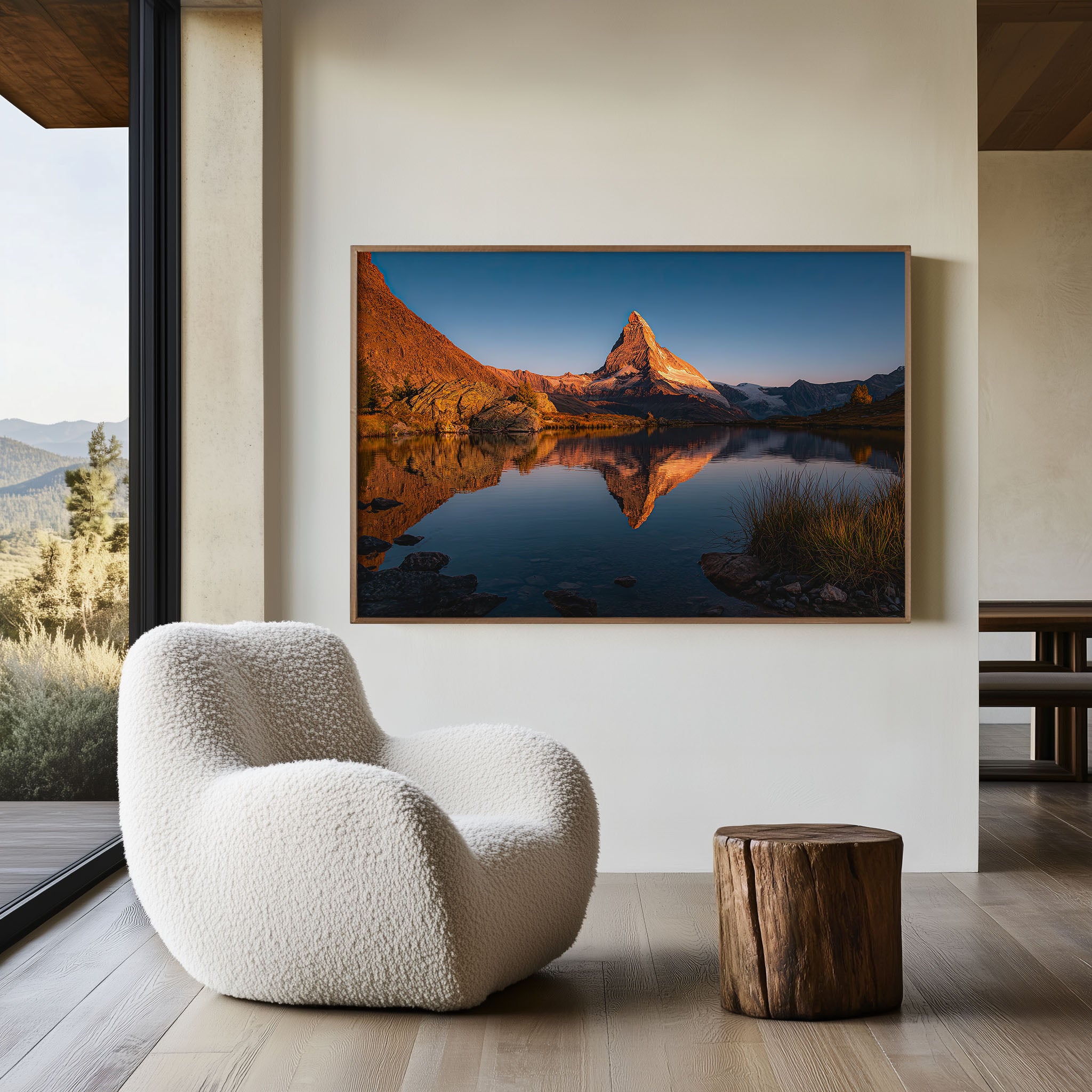 Matterhorn Zermatt Sunset Print – Swiss Alps Reflection Wall Art