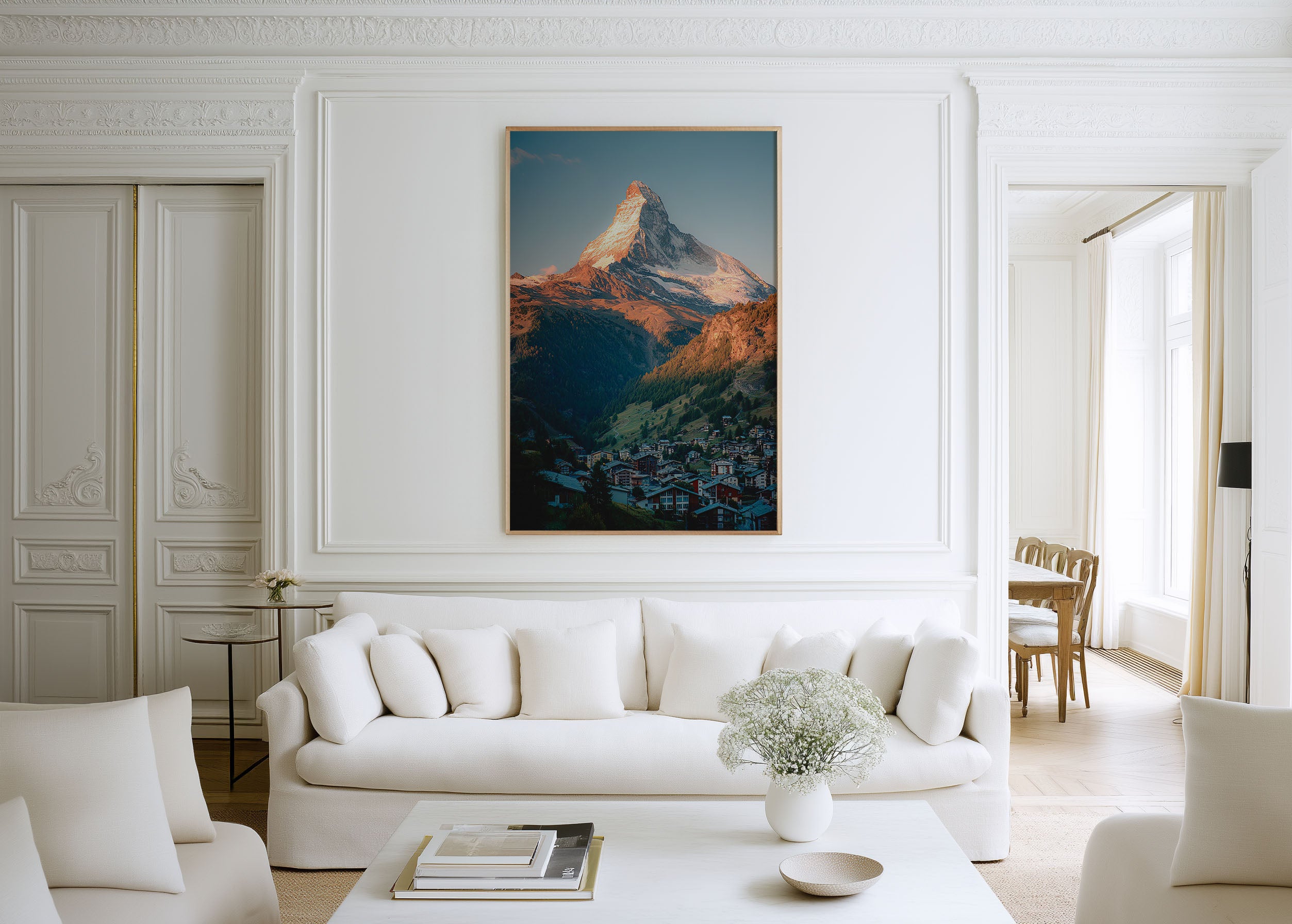 Matterhorn Alpenglow | Zermatt Village Switzerland Wall Art Print