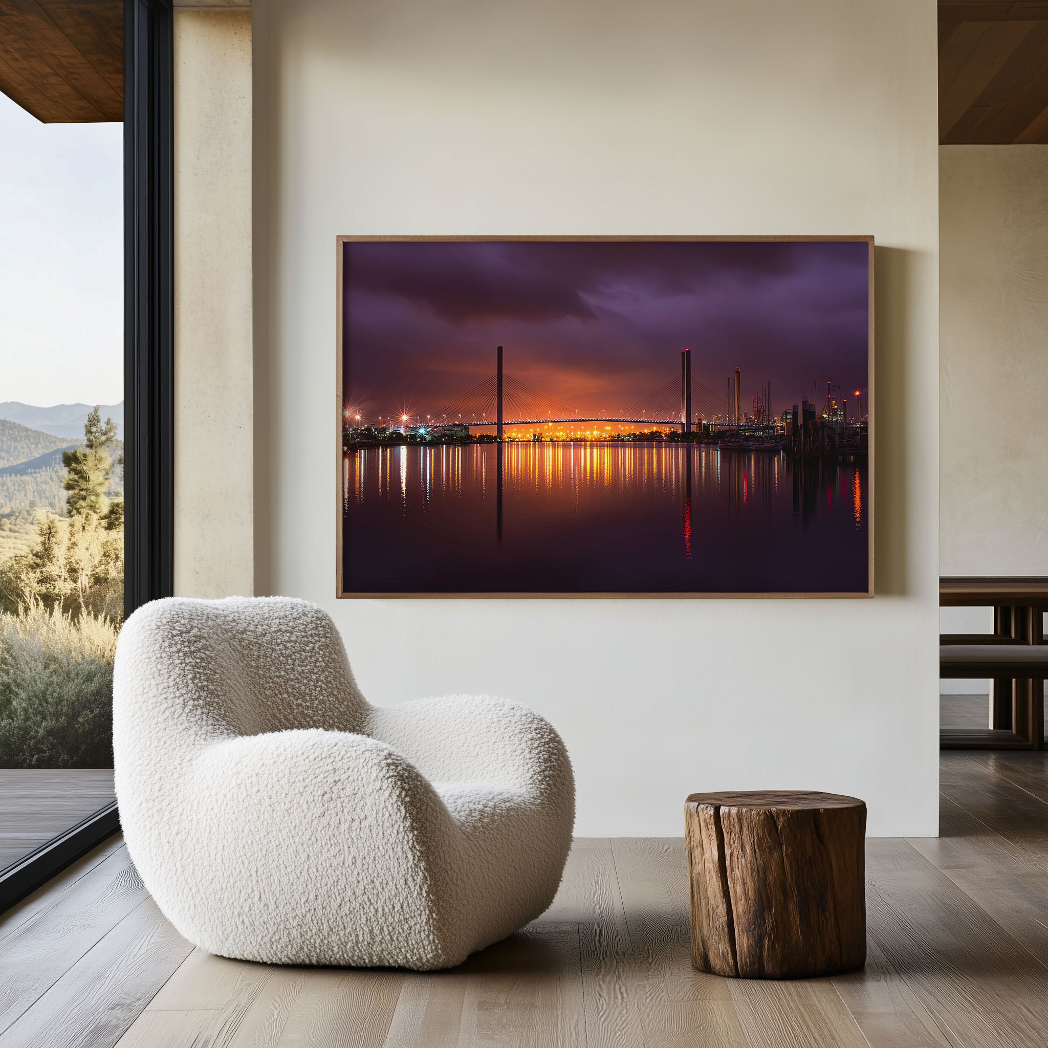 Melbourne Bolte Bridge Night Wall Art Print, Australia Skyline