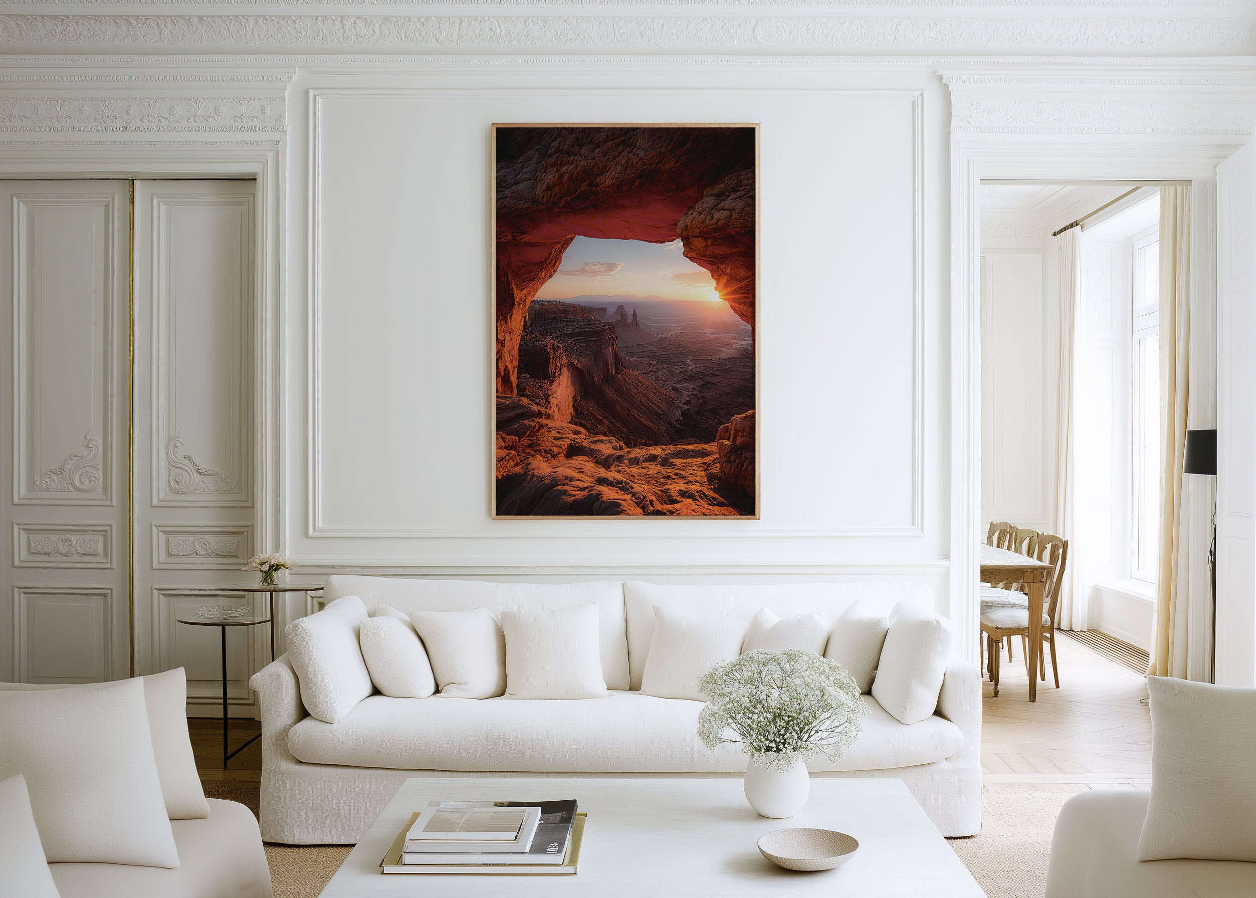 Mesa Arch Sunrise Wall Art Print | Canyonlands Utah Photography | Southwest Desert Rock Arch Sunburst Poster