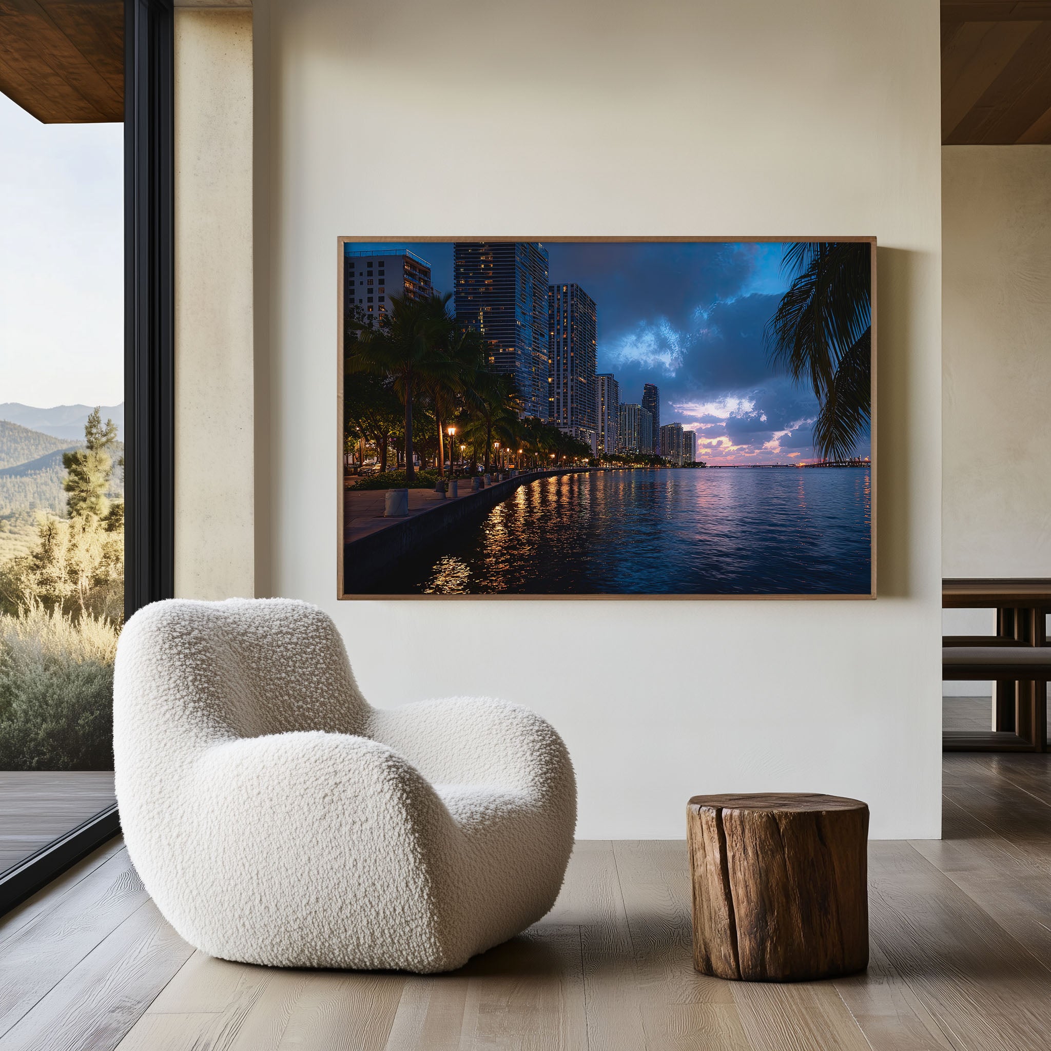 Miami Brickell Waterfront Wall Art Print, Florida Skyline