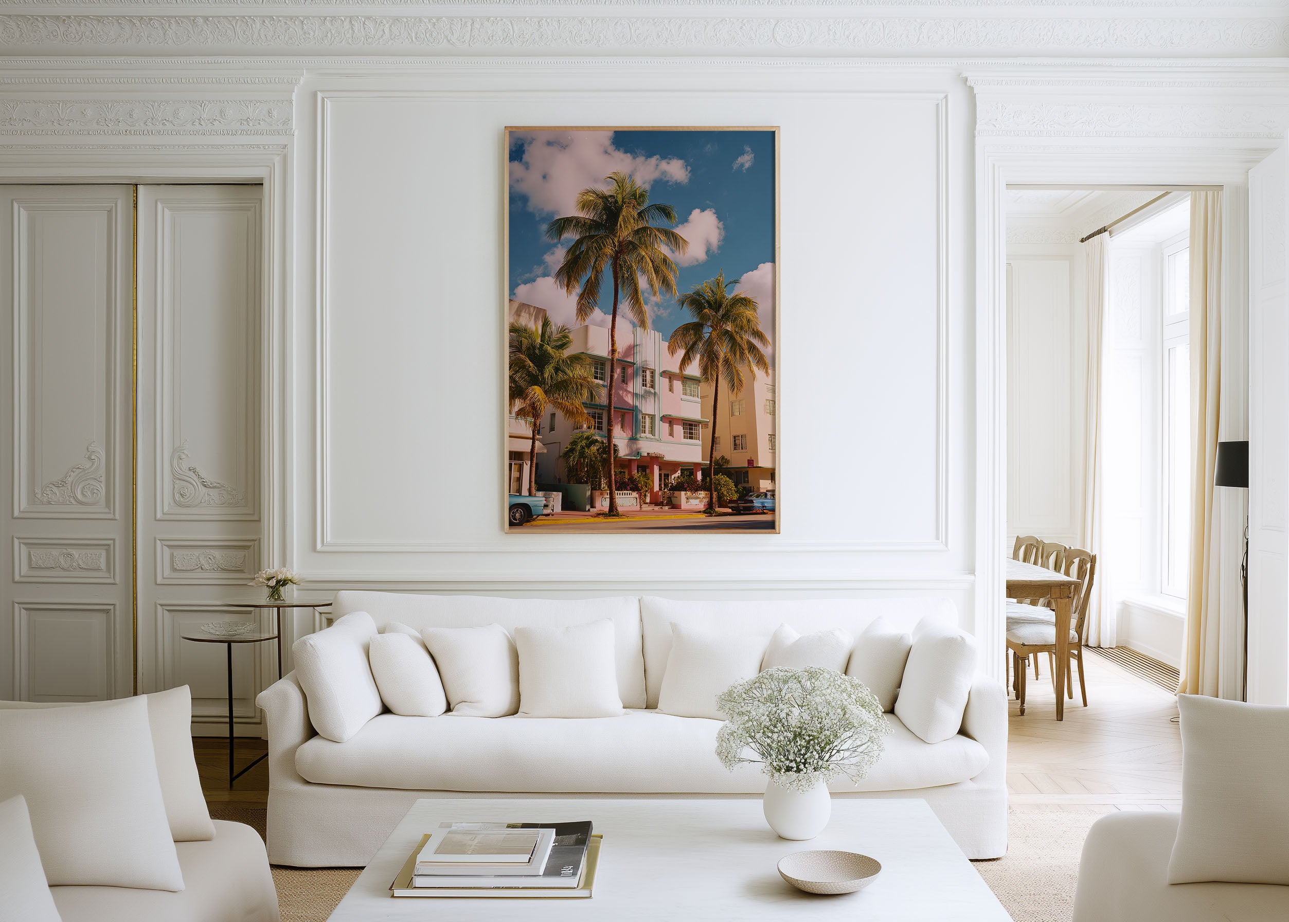 Miami South Beach Art Deco | Ocean Drive Palm Trees Wall Art Print