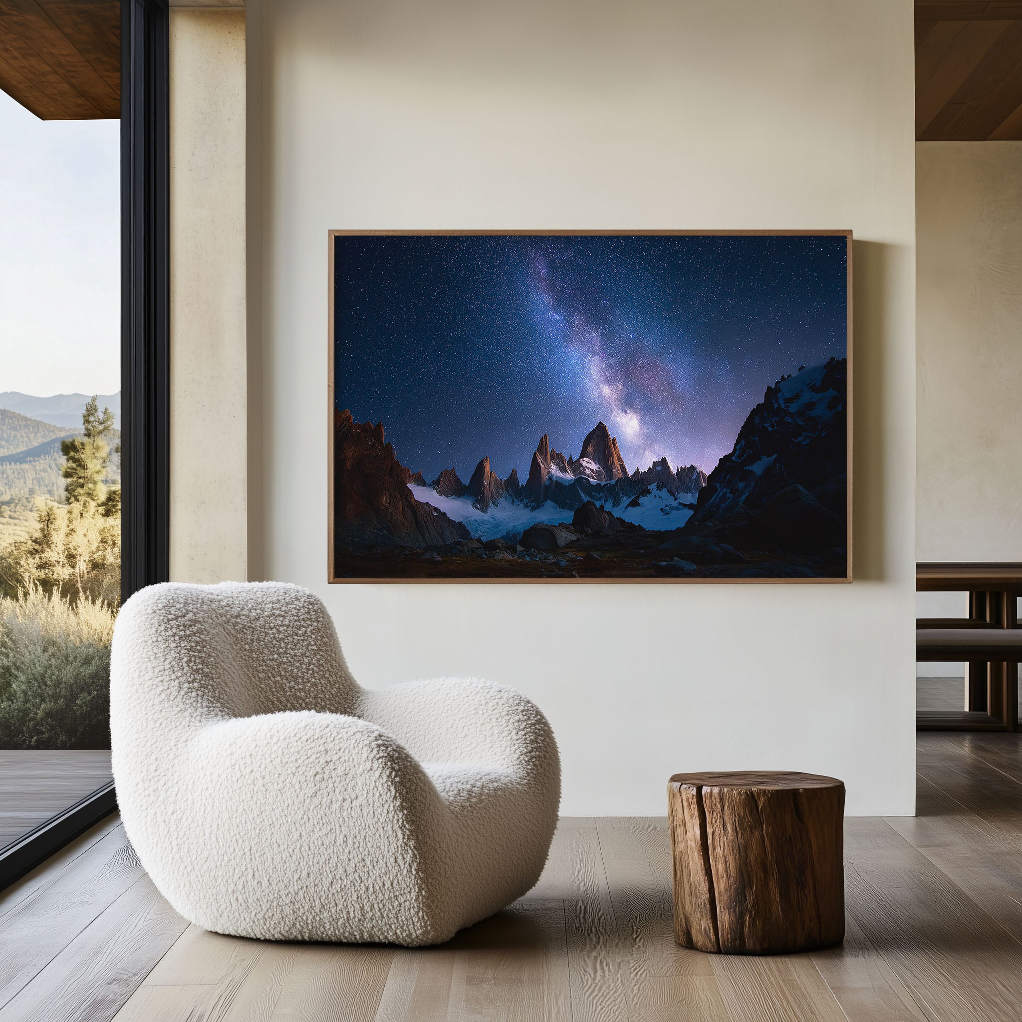 Milky Way Above Patagonian Spires Wall Art – Cosmic Mountain Night Sky