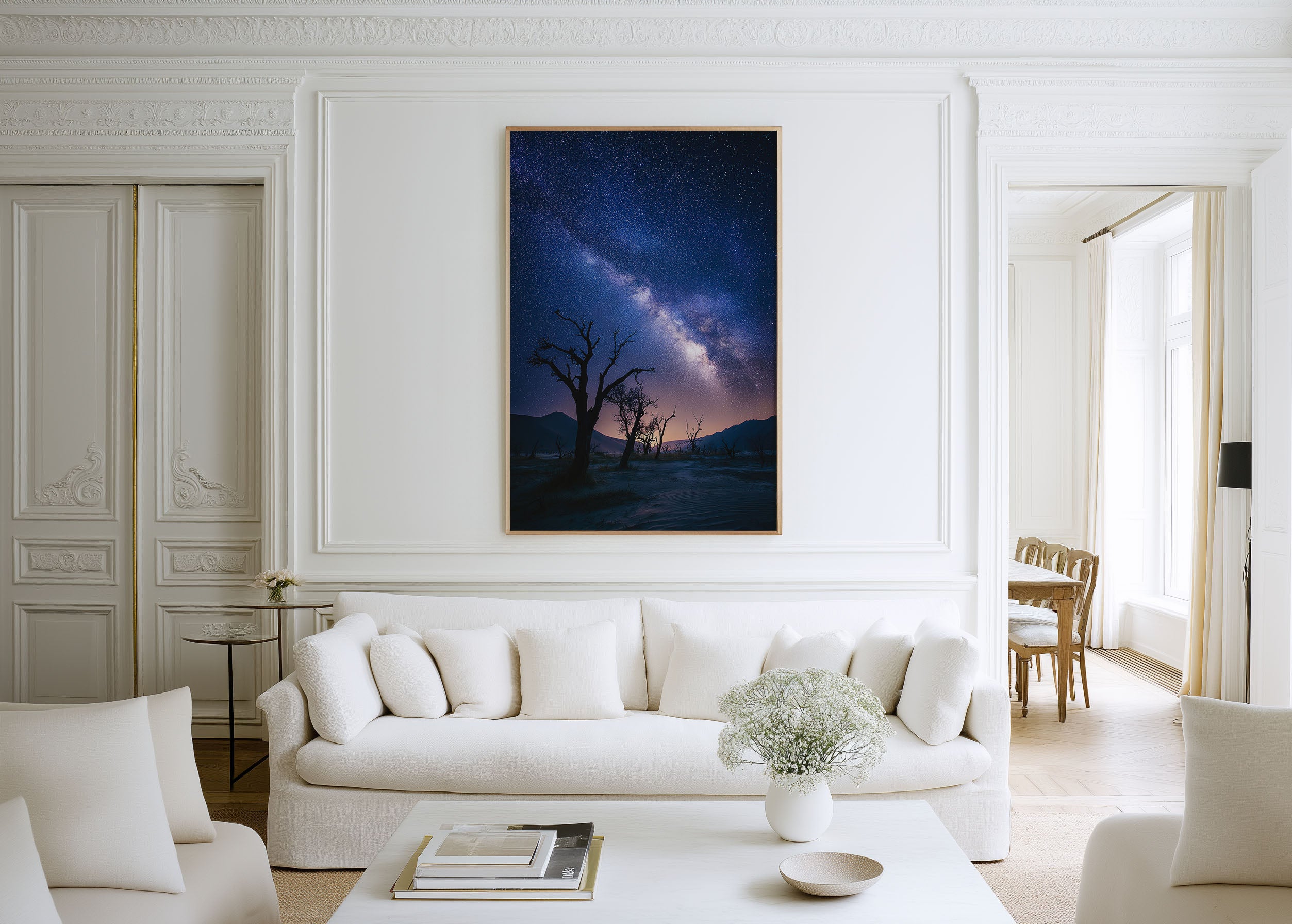 Milky Way Desert Wall Art Print | Dead Tree Night Sky Landscape Decor