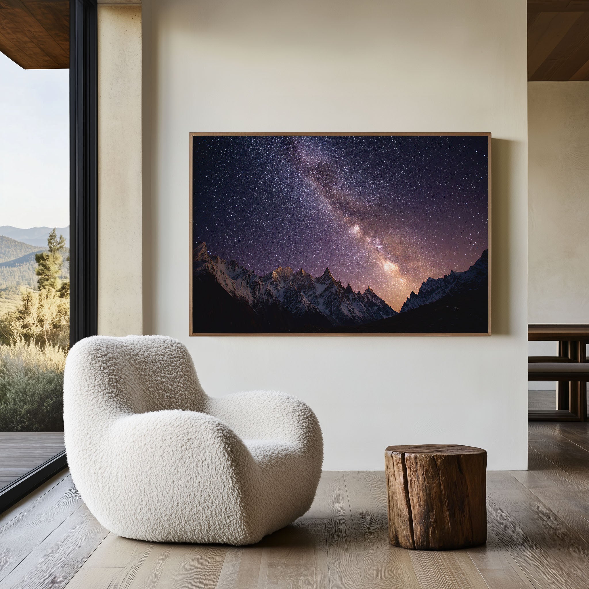 Milky Way Over Himalayan Peaks Wall Art – Galaxy Night Sky Mountain Landscape