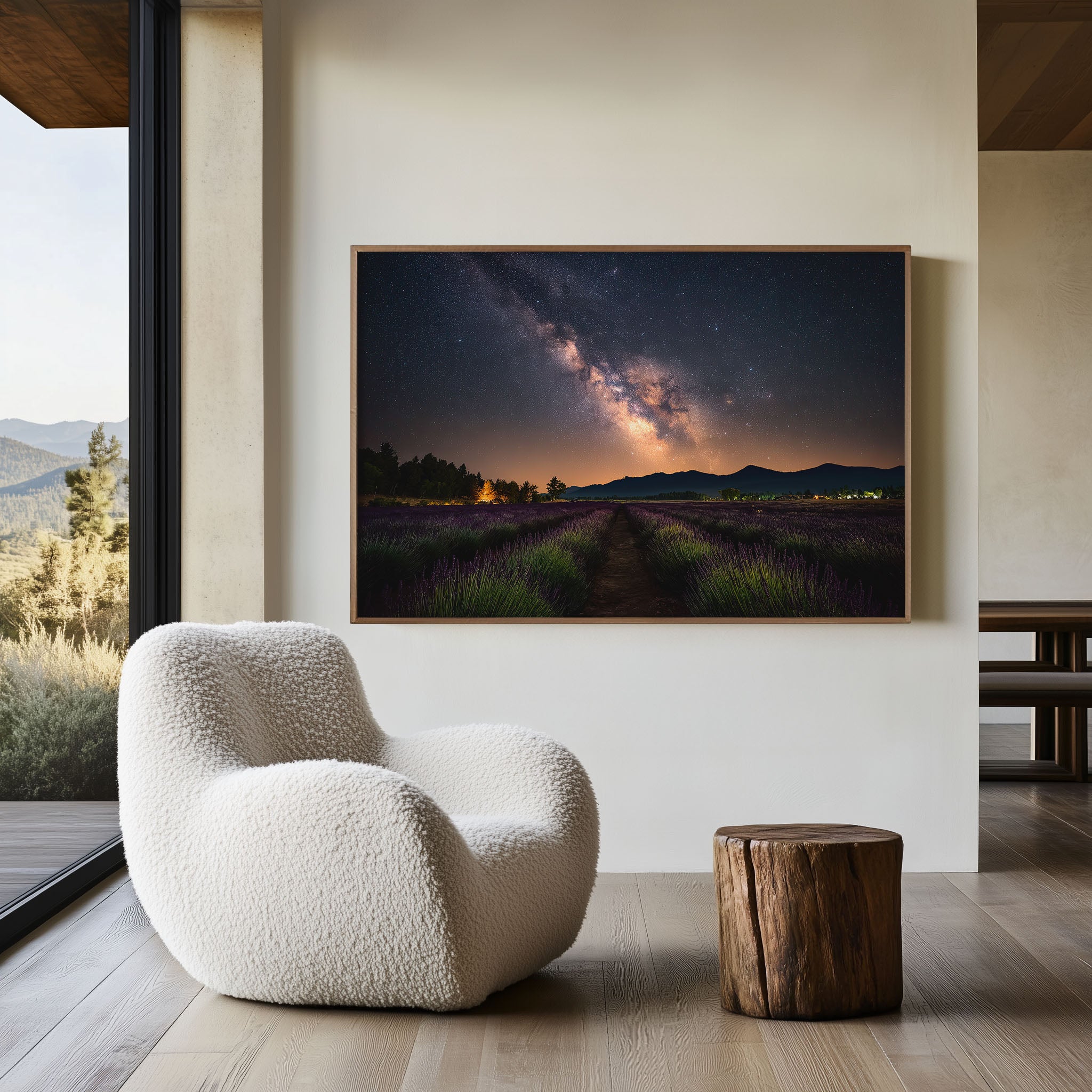 Milky Way Over Lavender Field – Night Sky Wall Art Print