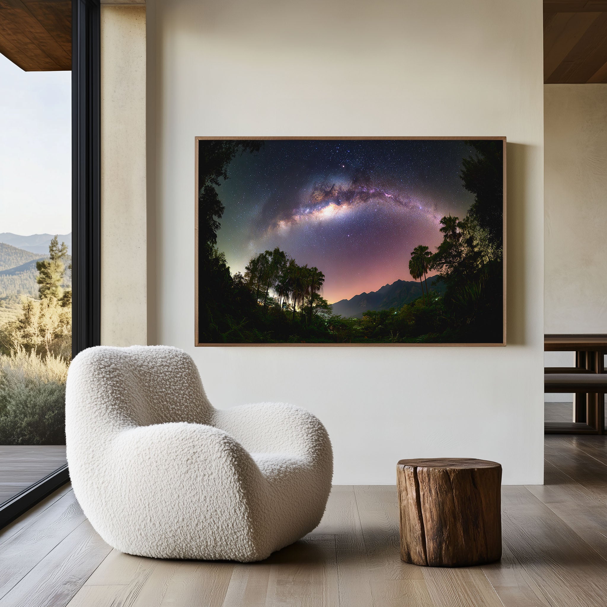 Milky Way Over Tropical Jungle – Cosmic Night Wall Art