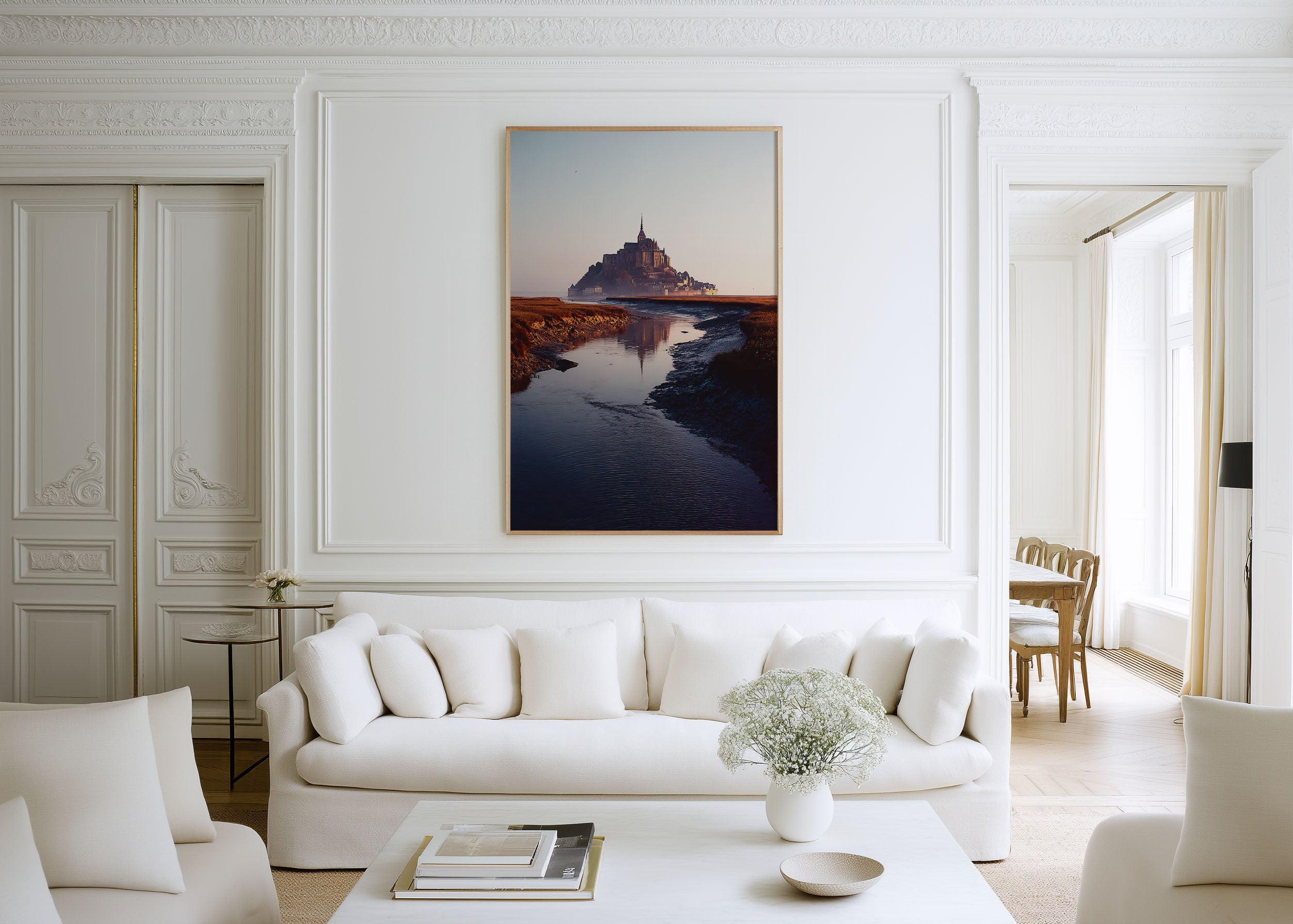 Mont-Saint-Michel Wall Art Print | Normandy France Tidal Island Sunrise Photography | French Travel Poster | Romantic Fairytale Home Decor
