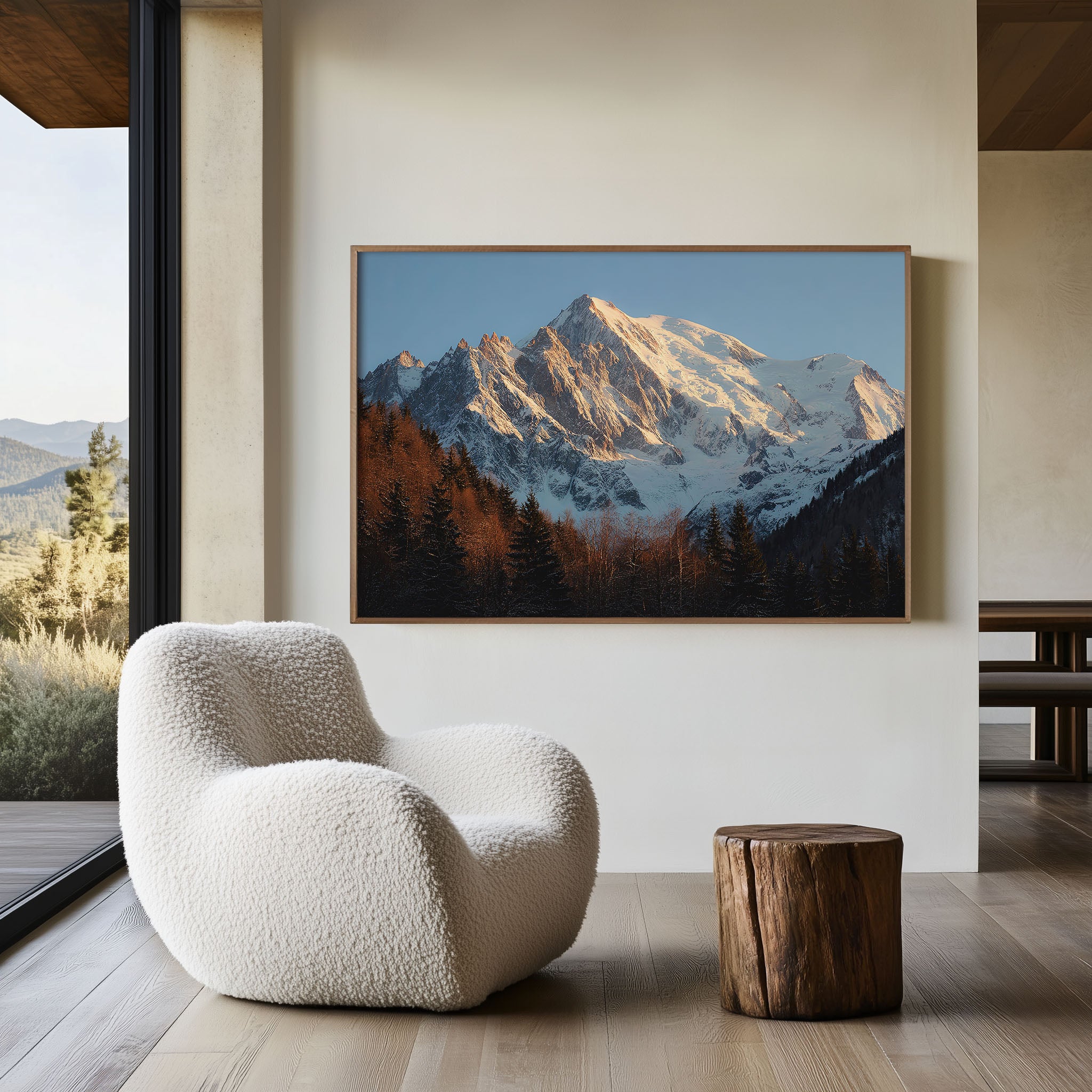 Mont Blanc Wall Art – French Alps Snow Mountain Print, Alpine Landscape Photography Decor