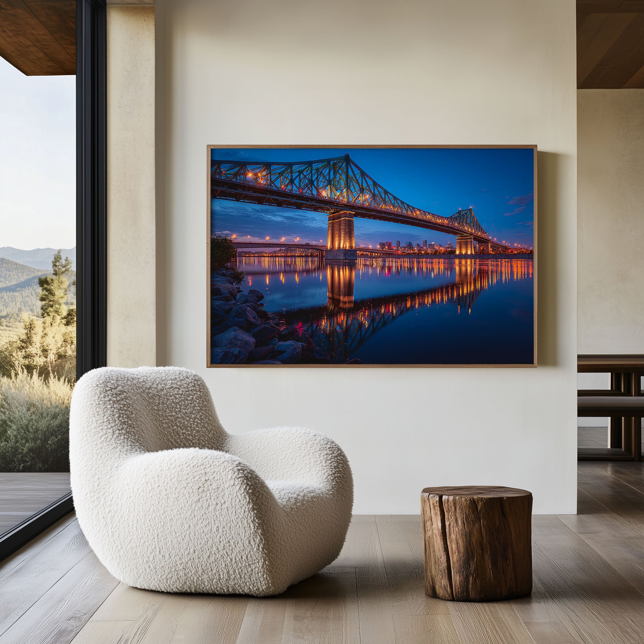 Montreal Jacques Cartier Bridge Wall Art Print, Canada Skyline