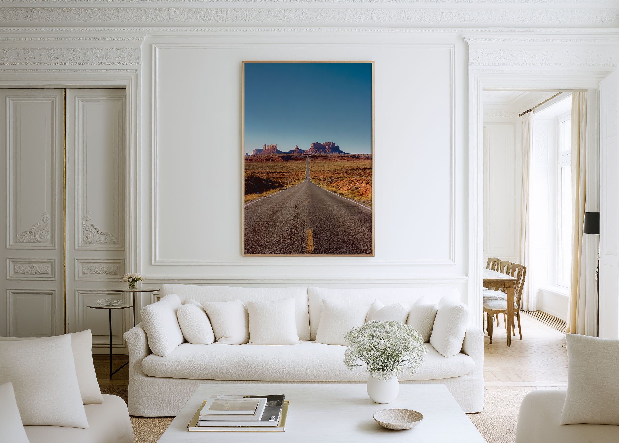 Monument Valley Desert Highway Wall Art | Scenic Road Trip Landscape Print