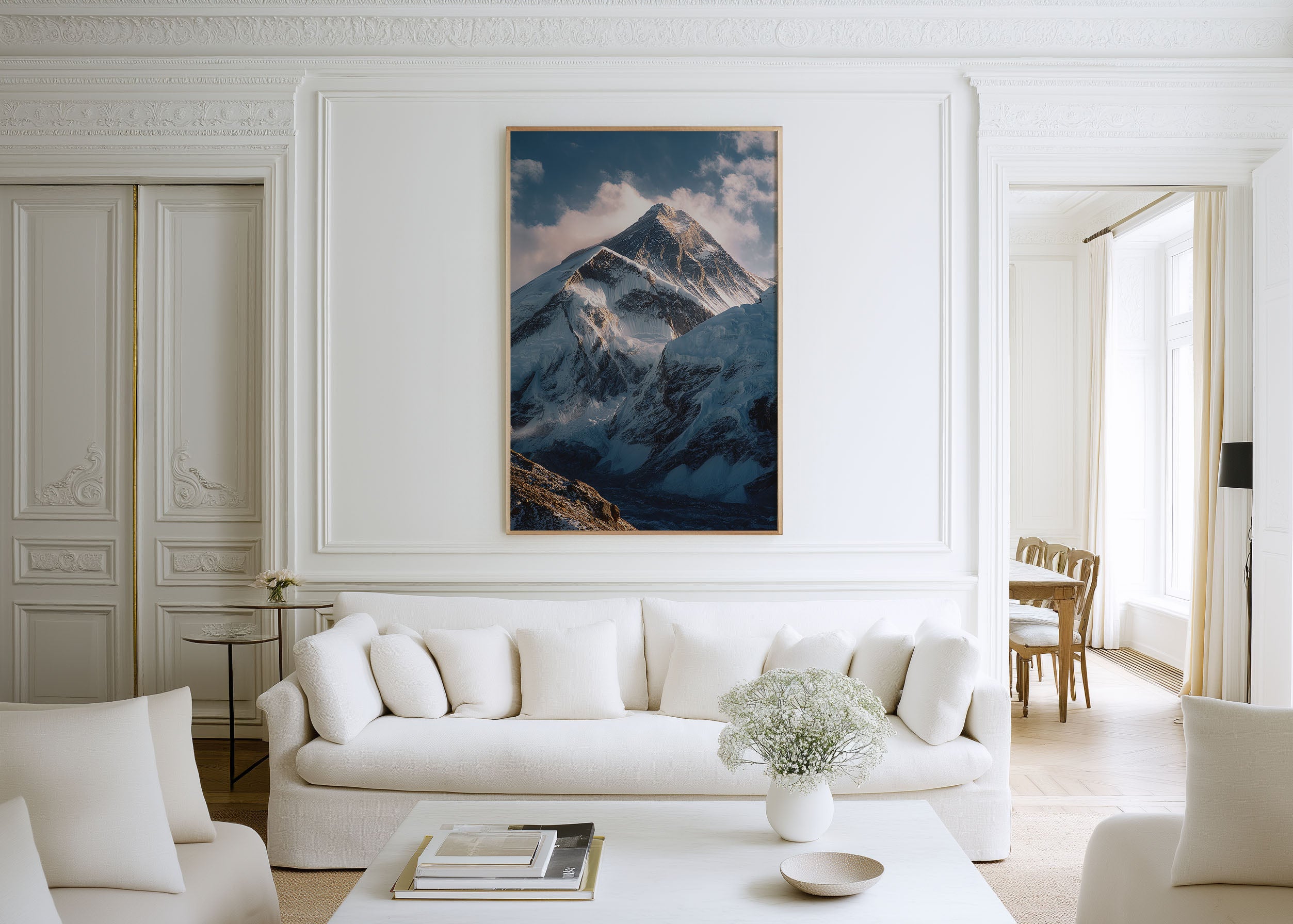 Mount Everest Close Up Wall Art Print | Nepal Himalaya Summit Alpenglow Photography | Everest Base Camp Trek Poster | Mountain Adventure Home Decor