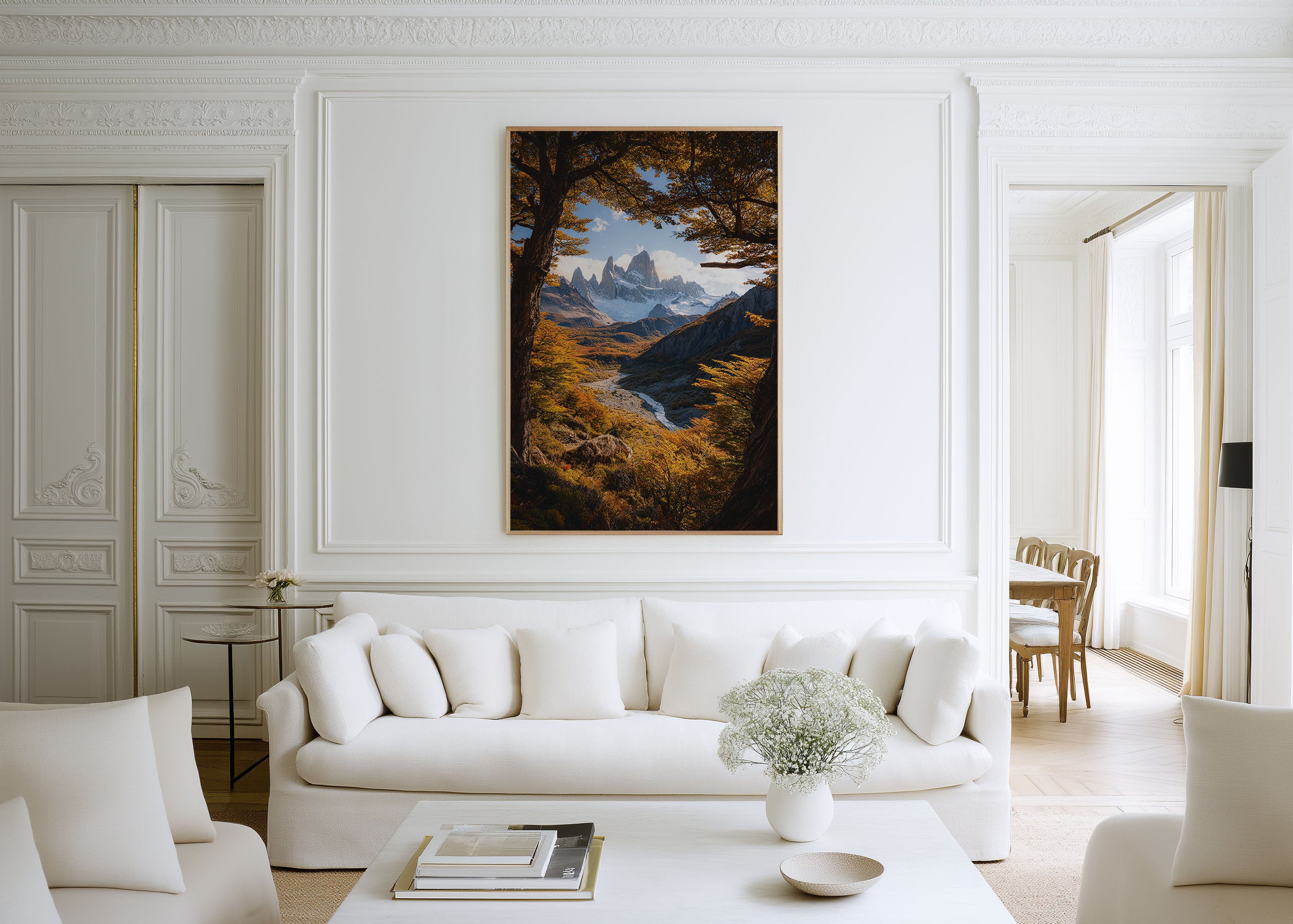 Mount Fitz Roy Autumn Valley Print | Patagonia Golden Forest Wall Art | El Chaltén Argentina Photography