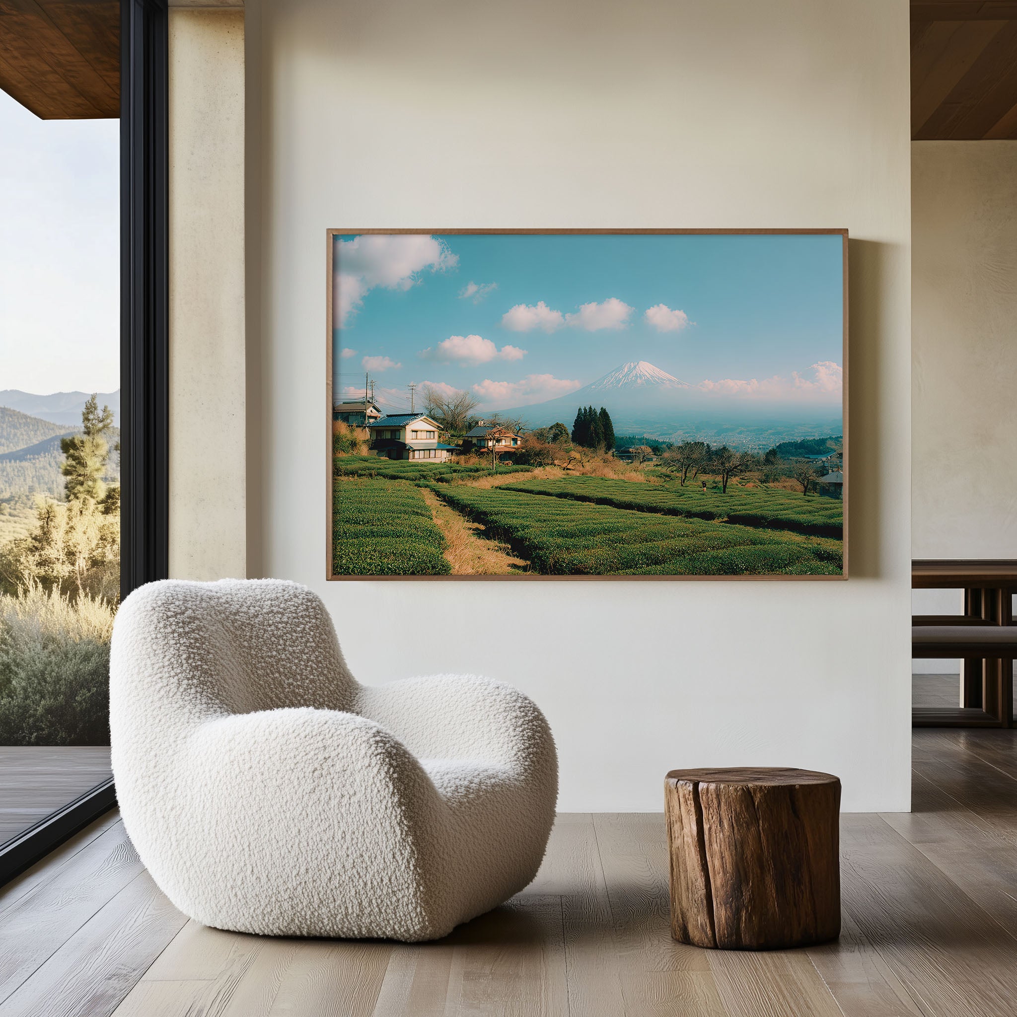 Mount Fuji Tea Fields Wall Art Print – Japan Scenic Landscape Canvas