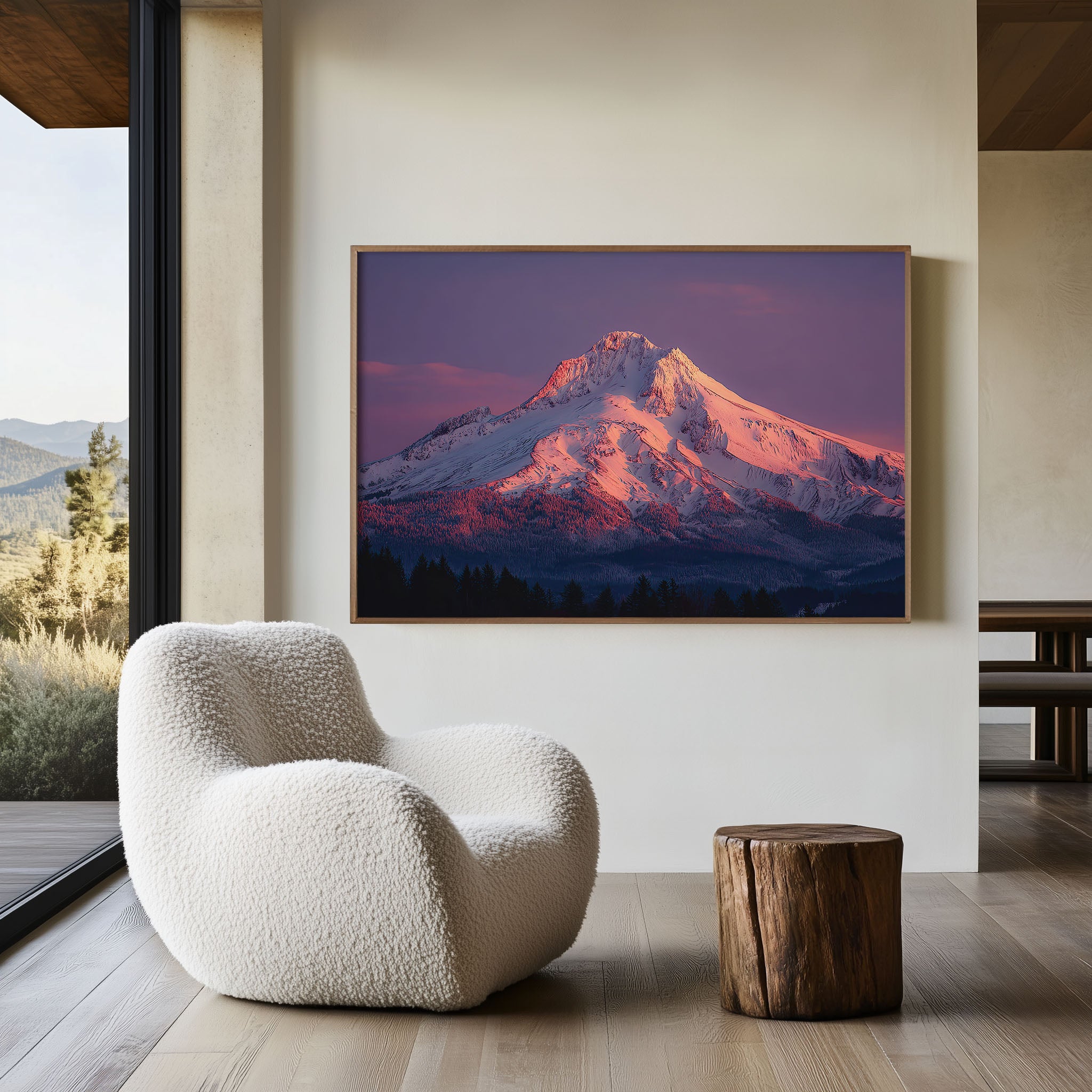 Mount Hood Sunrise Wall Art Print – Oregon Cascade Snow Mountain Landscape