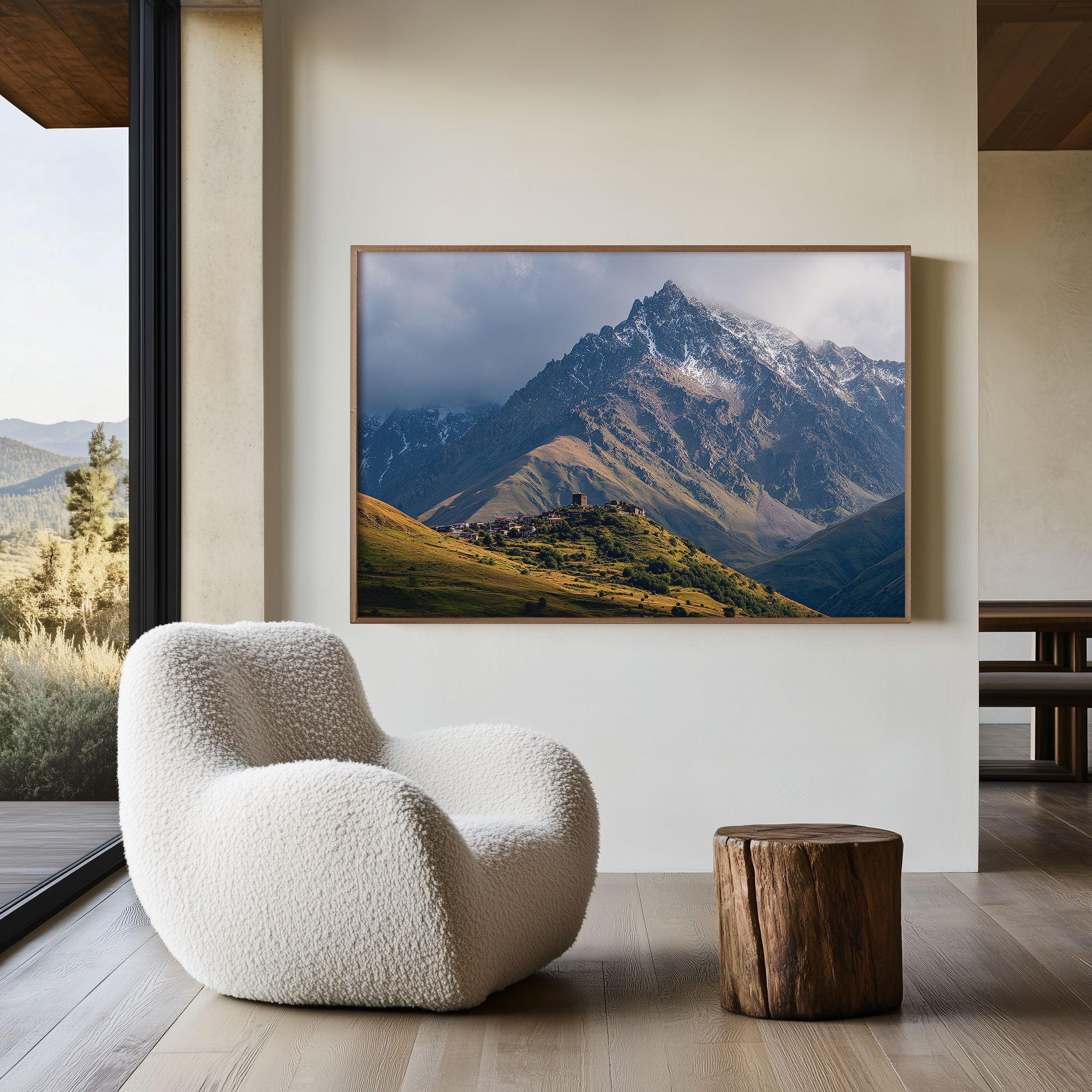 Mount Kazbek Georgia Wall Art | Caucasus Mountain Landscape Print