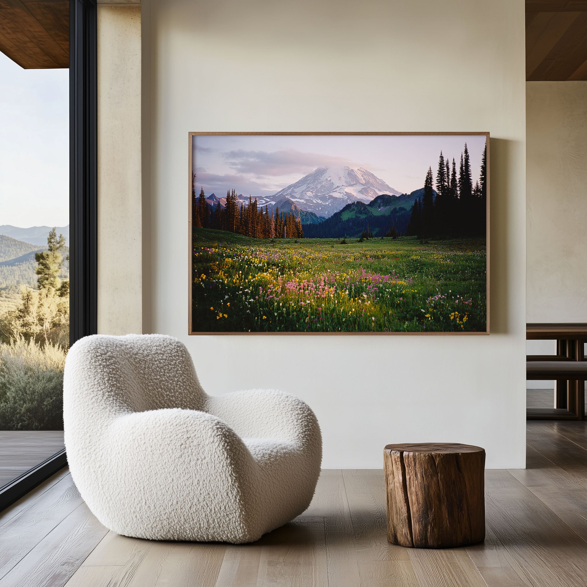 Mount Rainier Wildflower Meadow Wall Art Print
