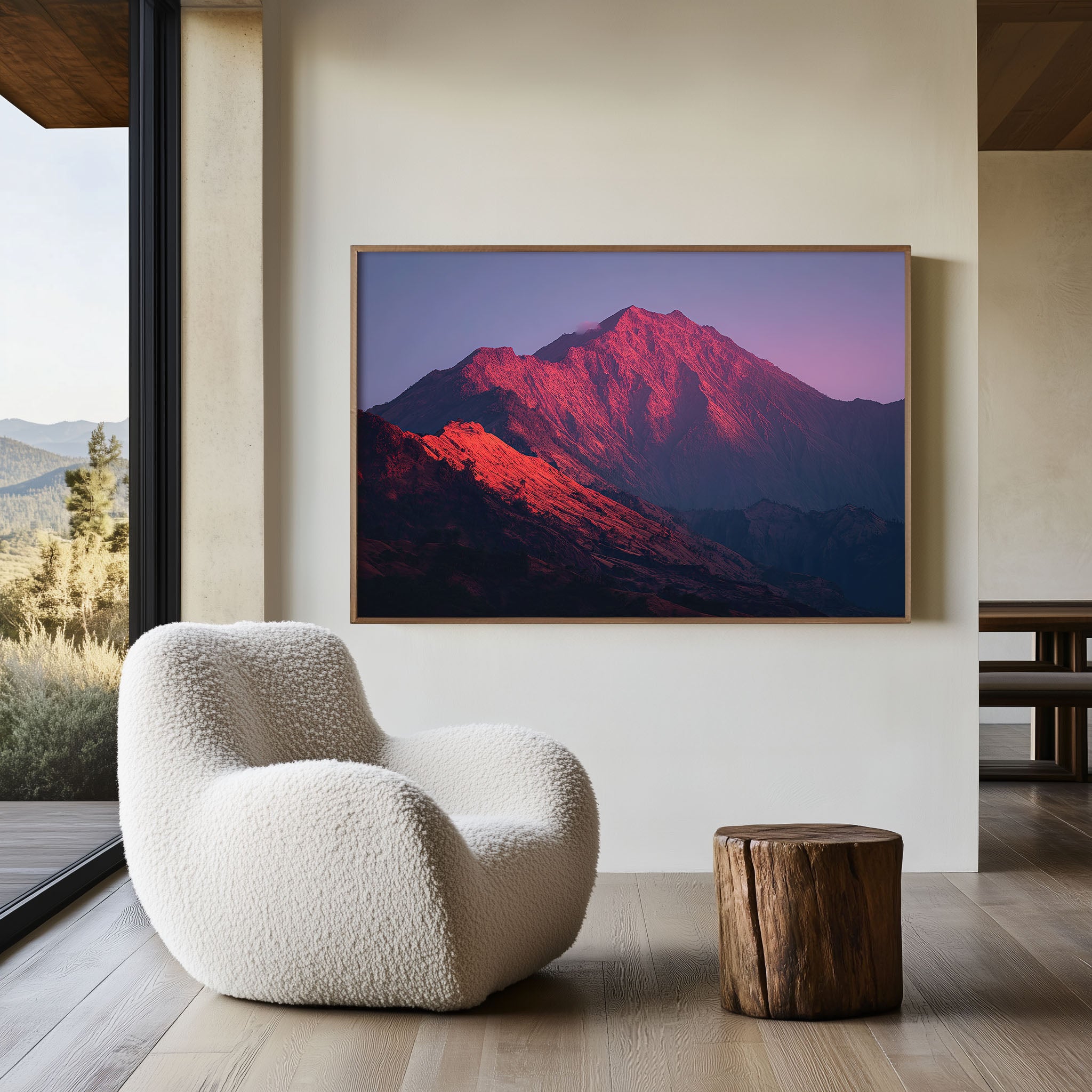 Mount Rinjani Indonesia Wall Art | Lombok Volcano Sunset Landscape Print