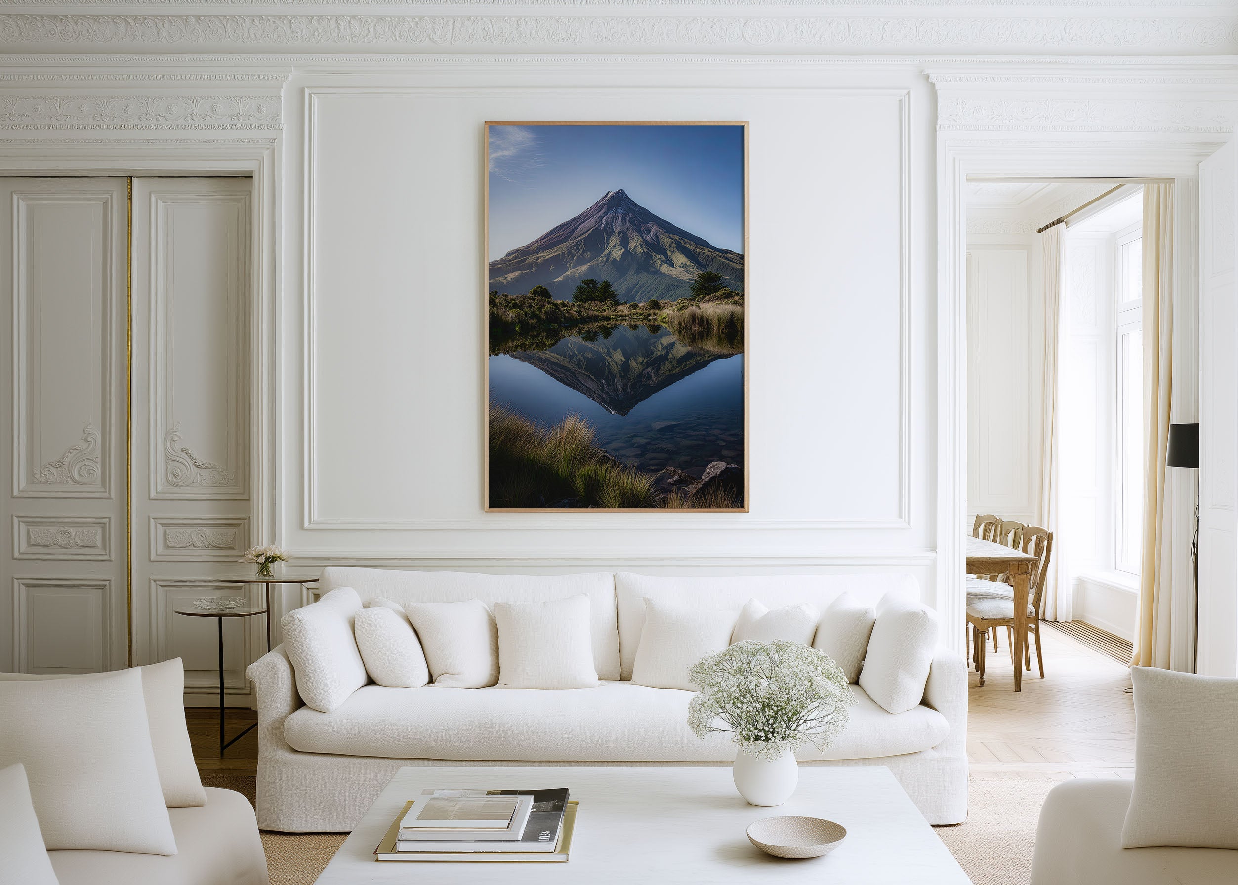 Mount Taranaki Perfect Symmetry Lake Reflection New Zealand Wall Art Print | New Zealand Volcano Landscape Photography Poster | Alpine Nature Decor