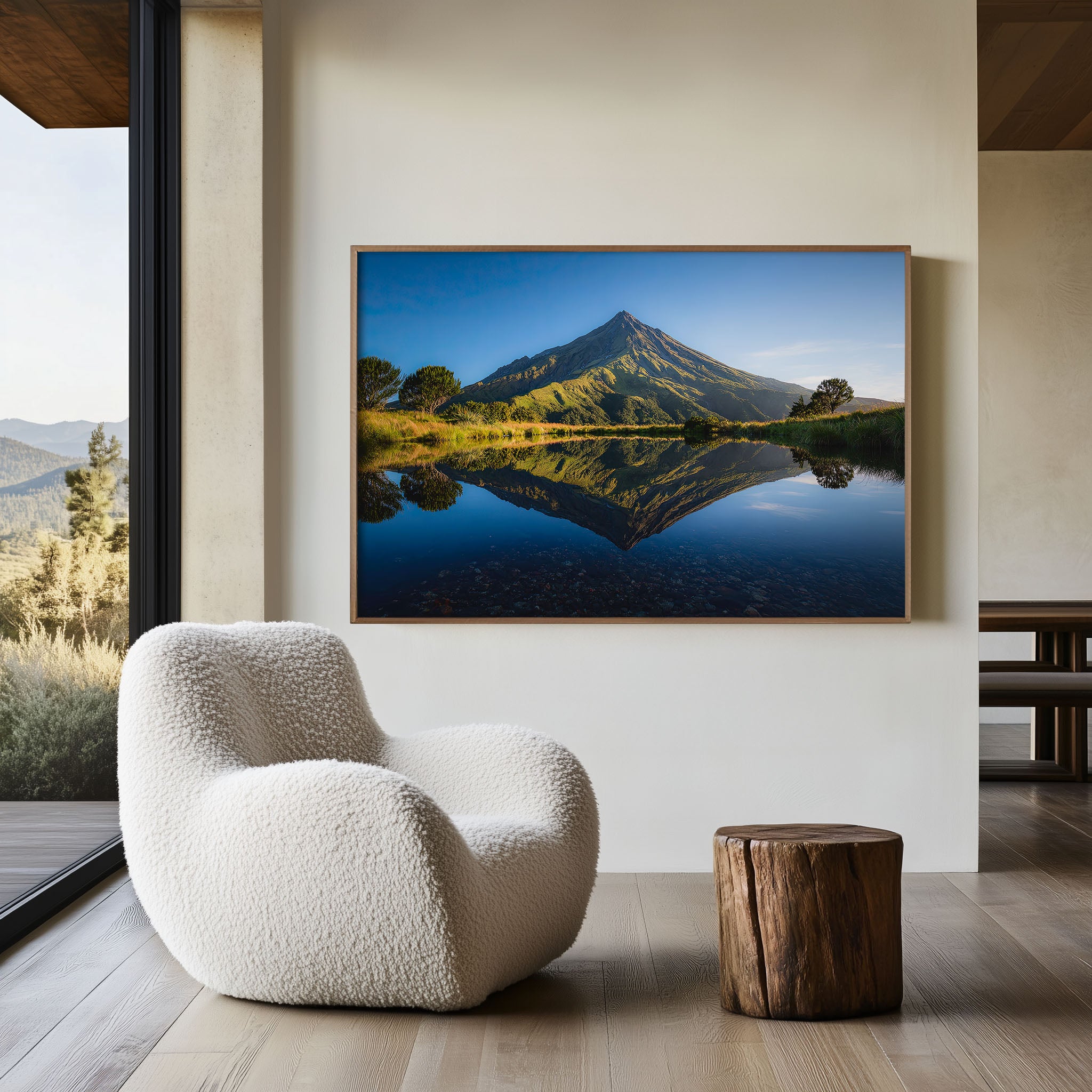 Mount Taranaki Reflection Wall Art Print | New Zealand Volcano