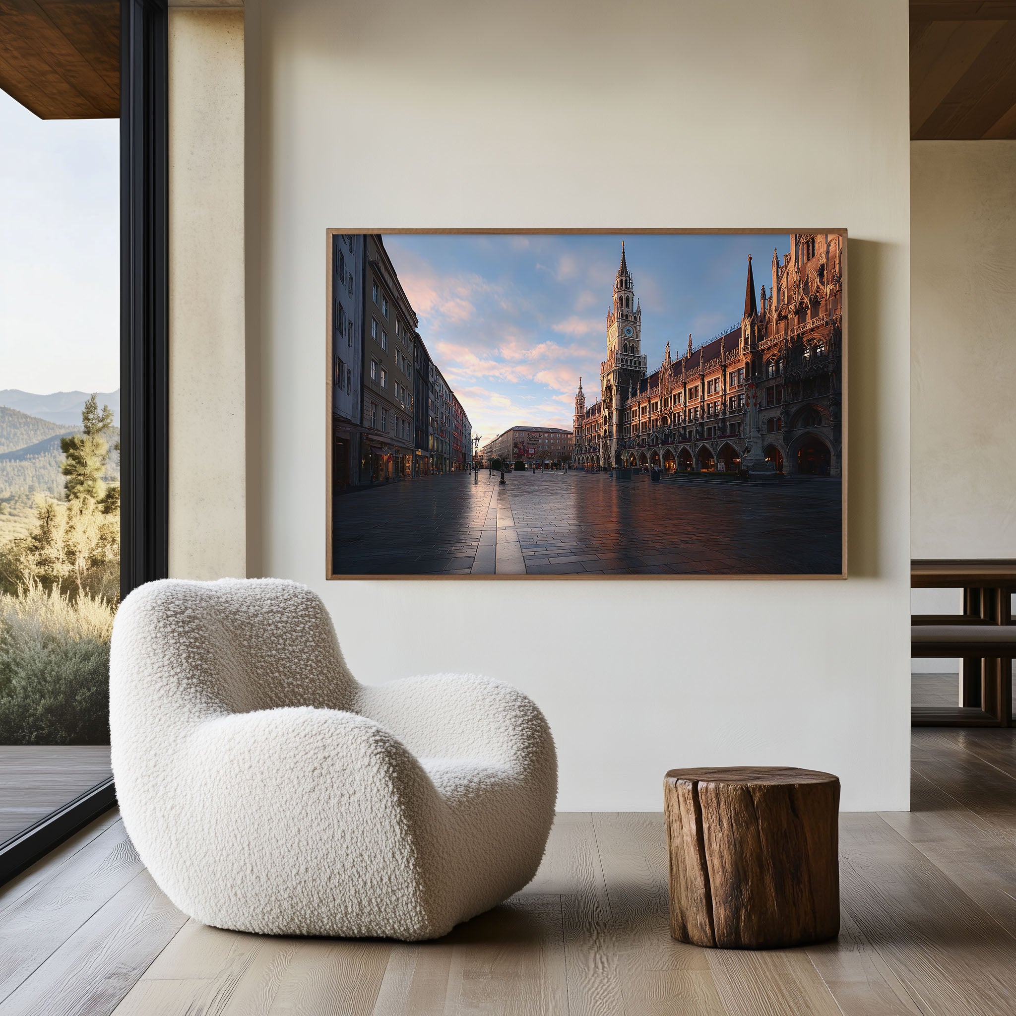 Munich Marienplatz Sunset Print – Germany City Wall Art