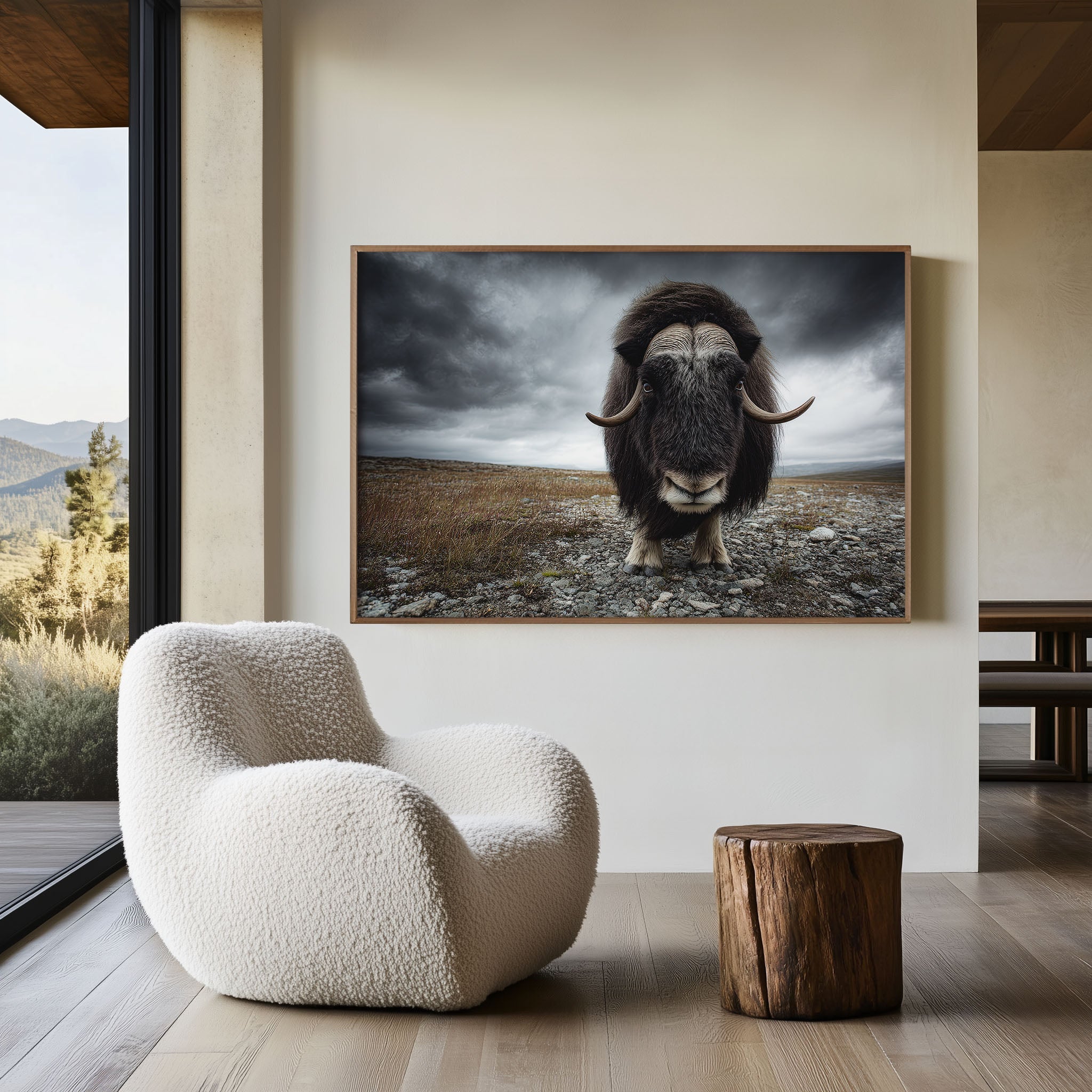 Musk Ox Wall Art Print – Arctic Wildlife Canvas