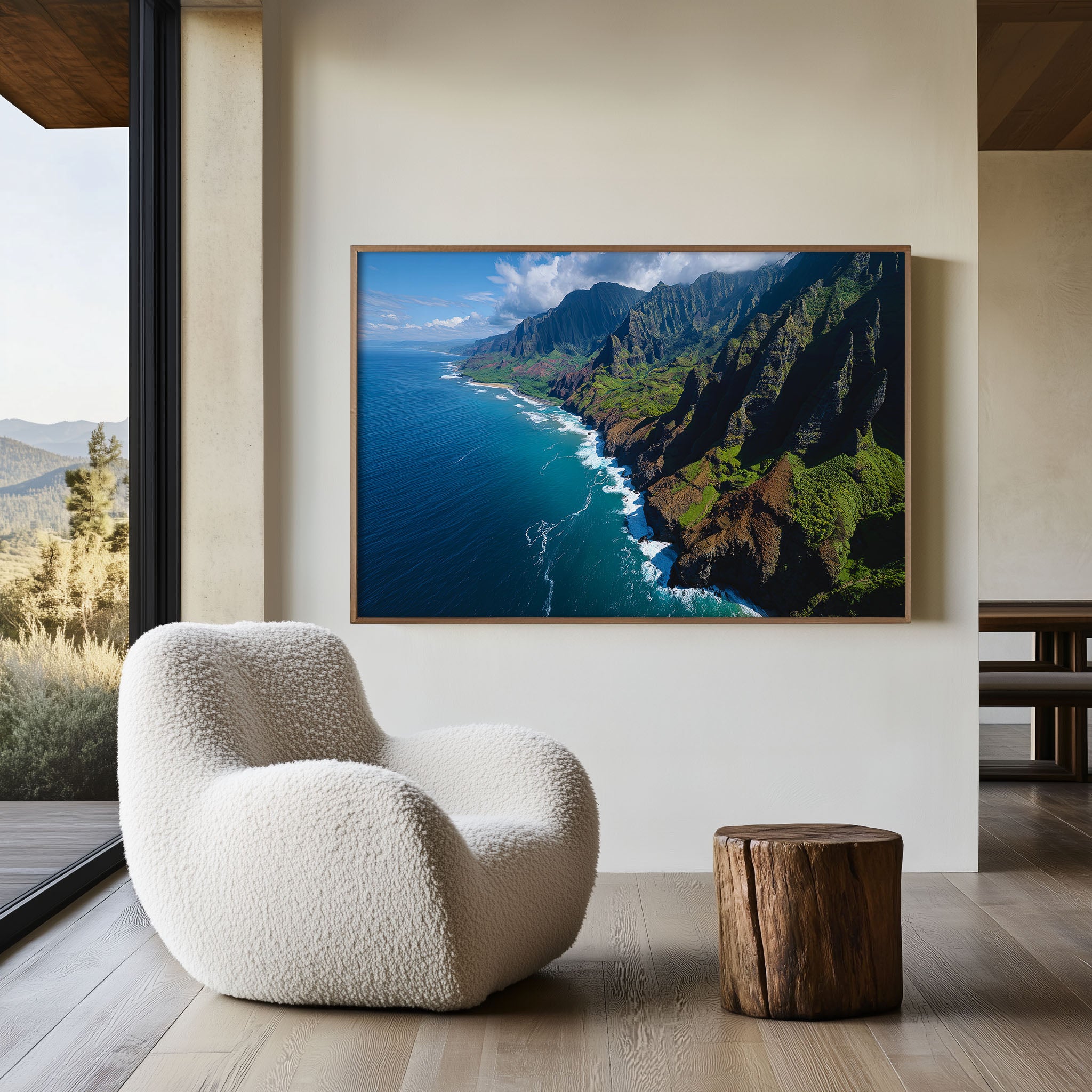 Nā Pali Coast Aerial View Wall Art Print