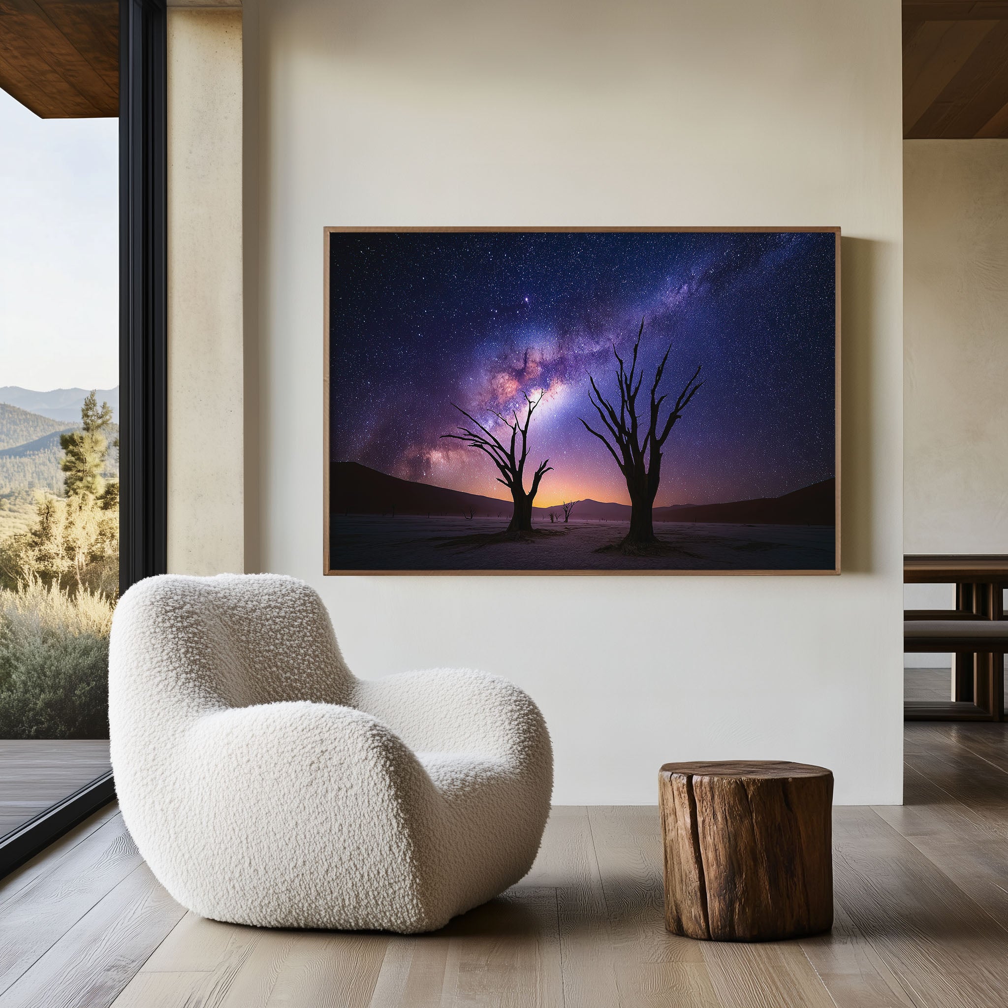 Namib Desert Deadvlei Milky Way Wall Art – Purple Galaxy Night Sky