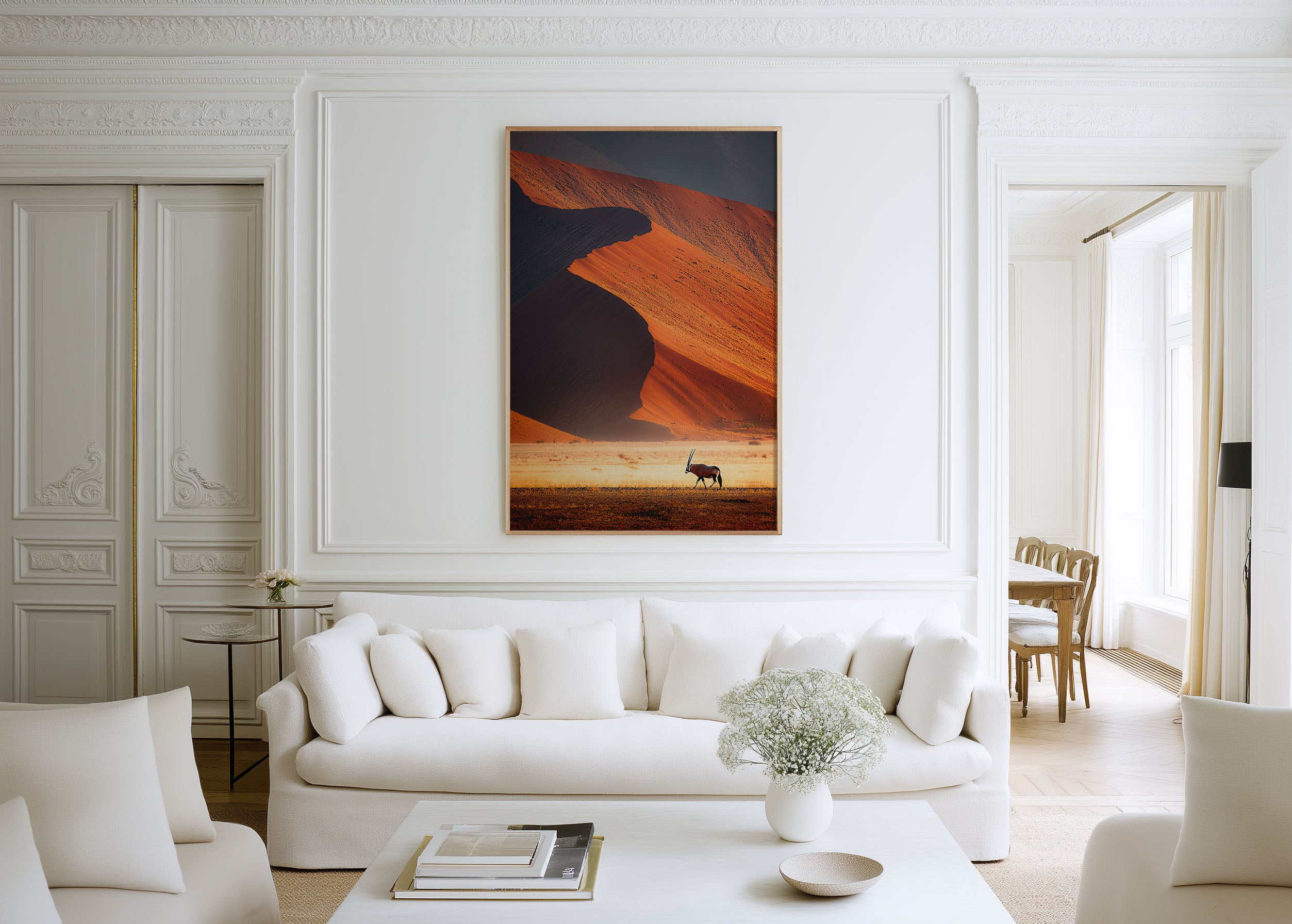 Namibia Oryx Desert Dunes Wall Art Print | African Wildlife Photography | Sossusvlei Nature Home Decor