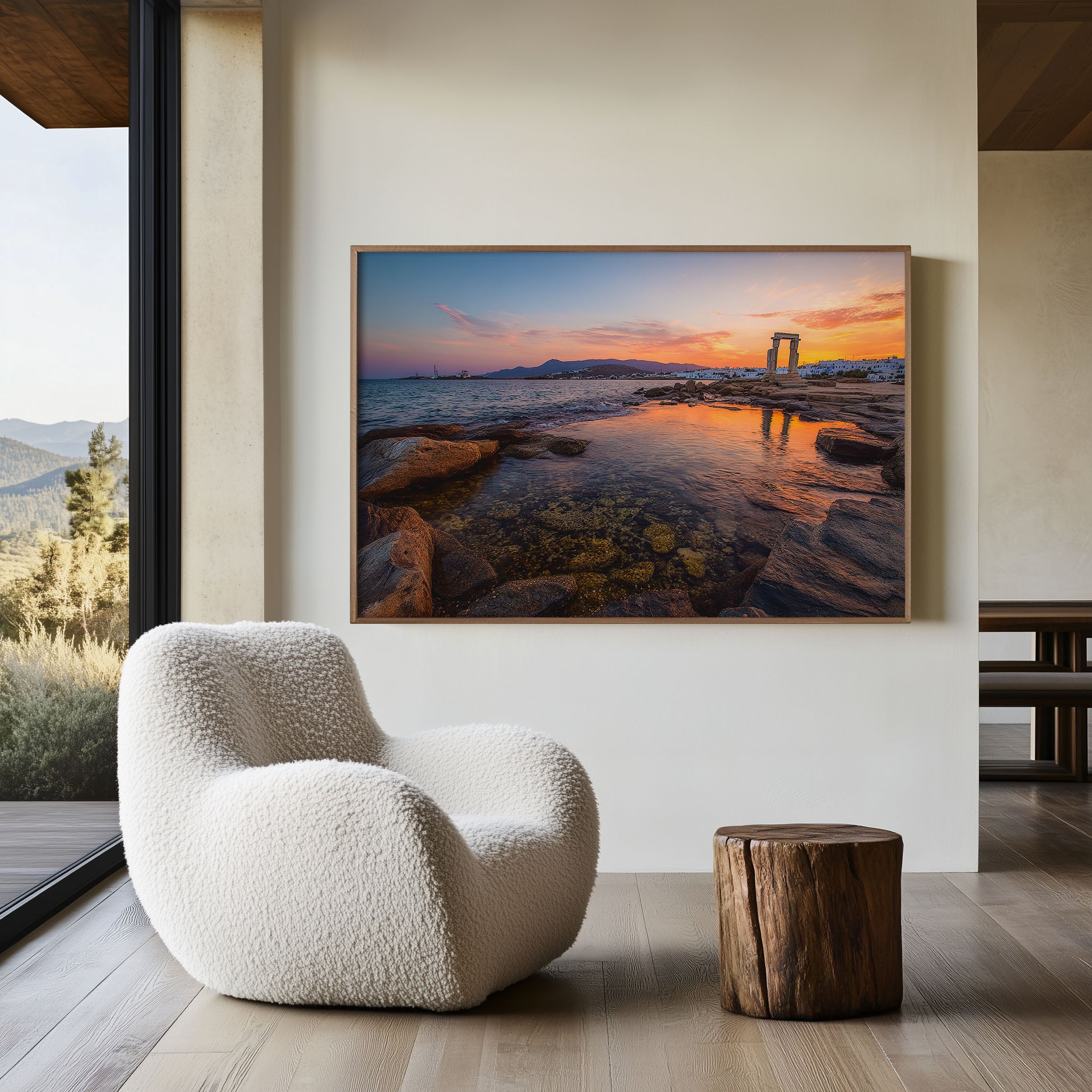 Naxos Portara Sunset Print – Greece Temple Wall Art