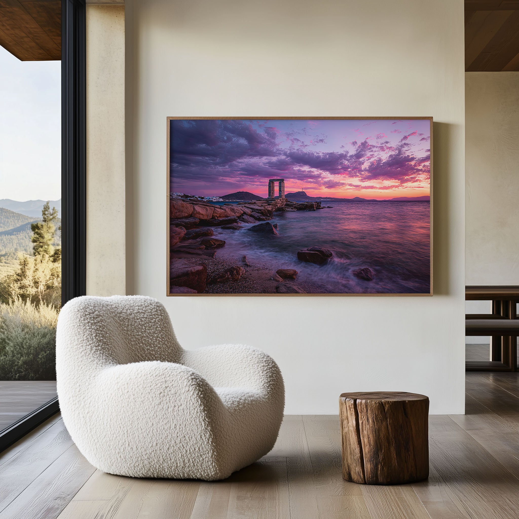 Naxos Portara Sunset Print – Greece Temple Wall Art