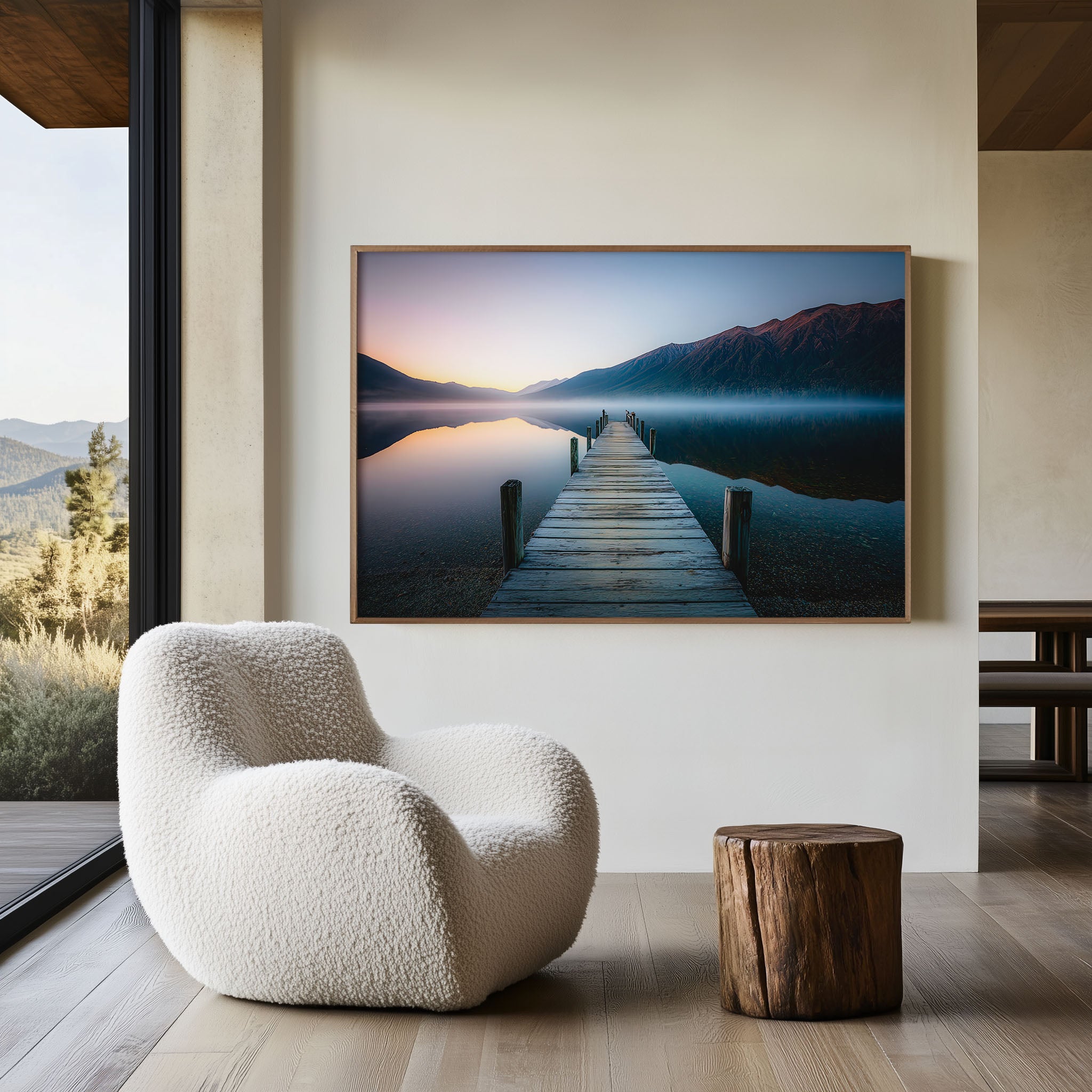 Nelson Lakes Jetty Wall Art Print | New Zealand Sunrise Lake