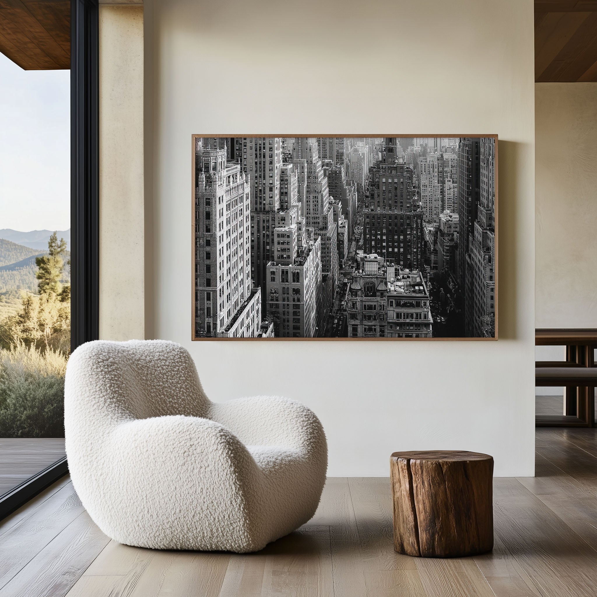 New York City Skyline Black & White Canvas Print