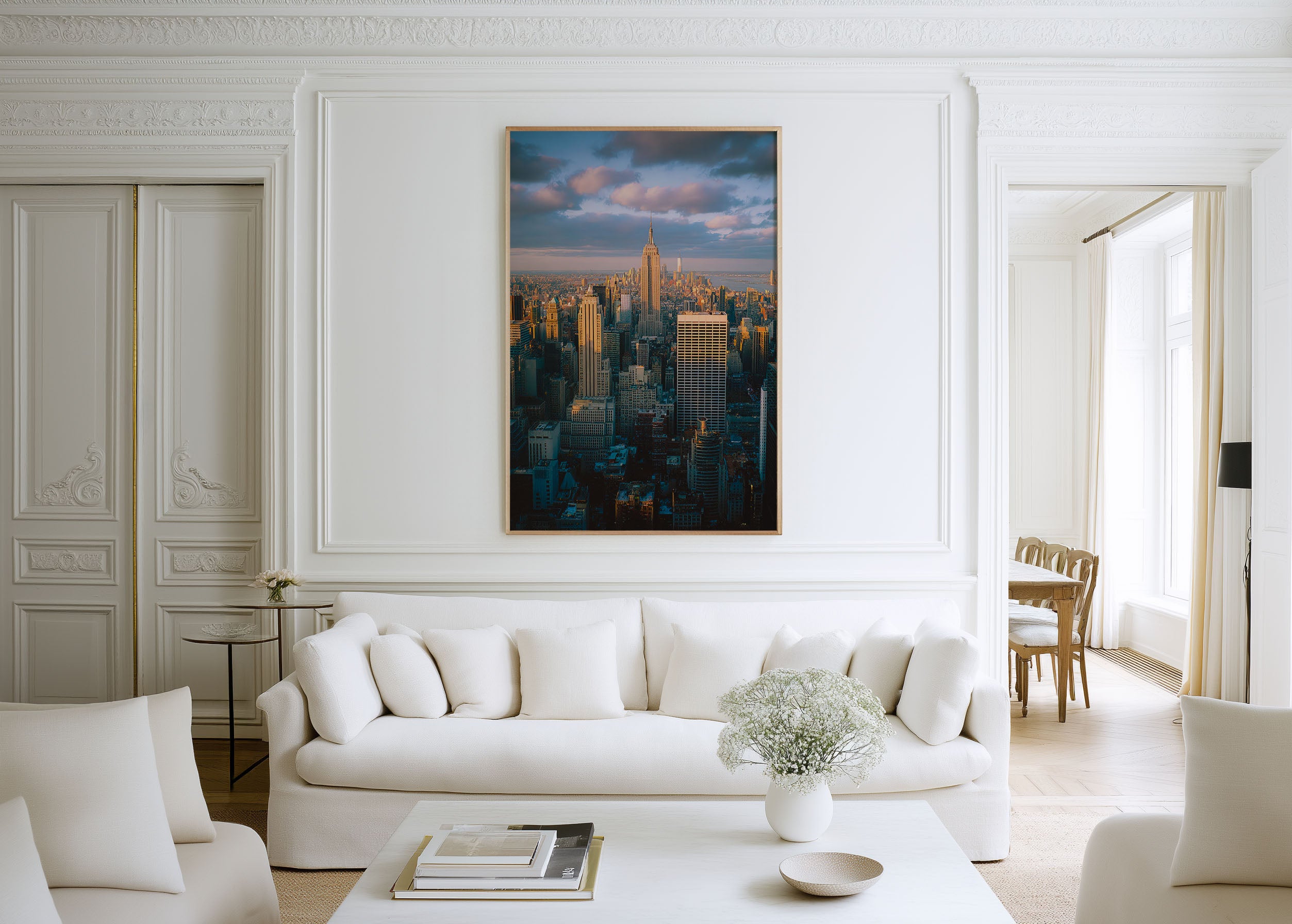 Manhattan Skyline Wall Art | NYC Blue Hour Empire State Print