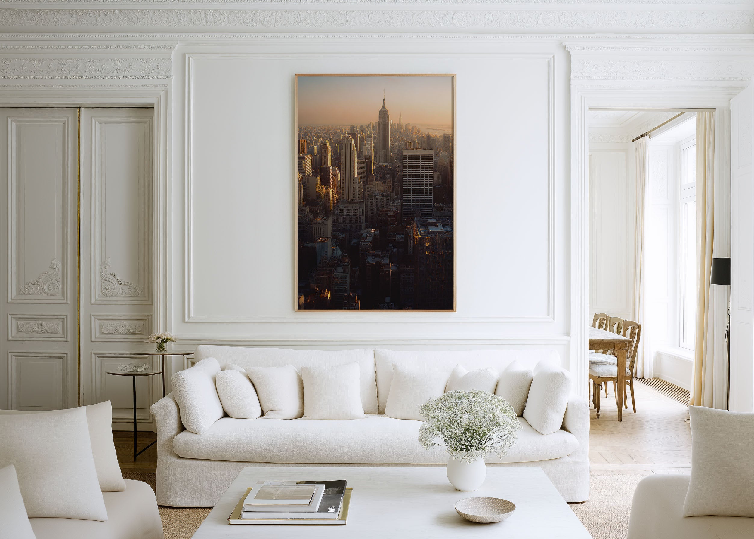 New York Skyline Wall Art | Empire State Golden Hour Print