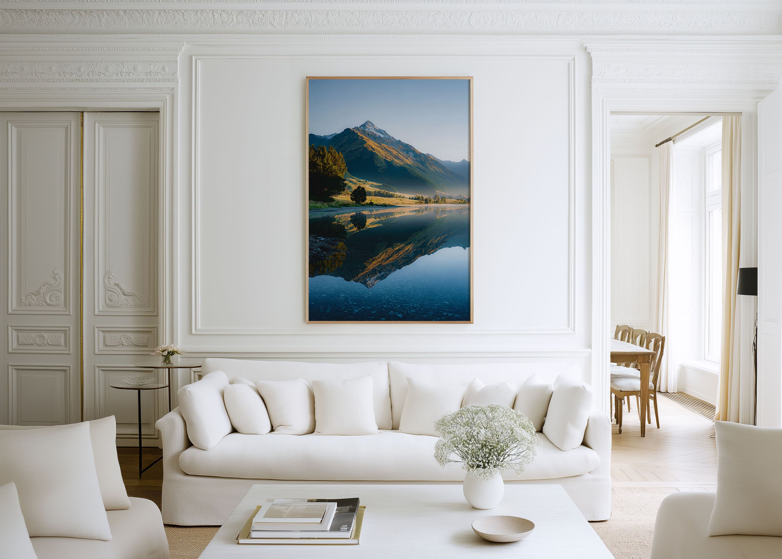 New Zealand Lake Morning Reflection Wall Art Print | Mount Aspiring National Park Photography | Landscape Nature Home Decor