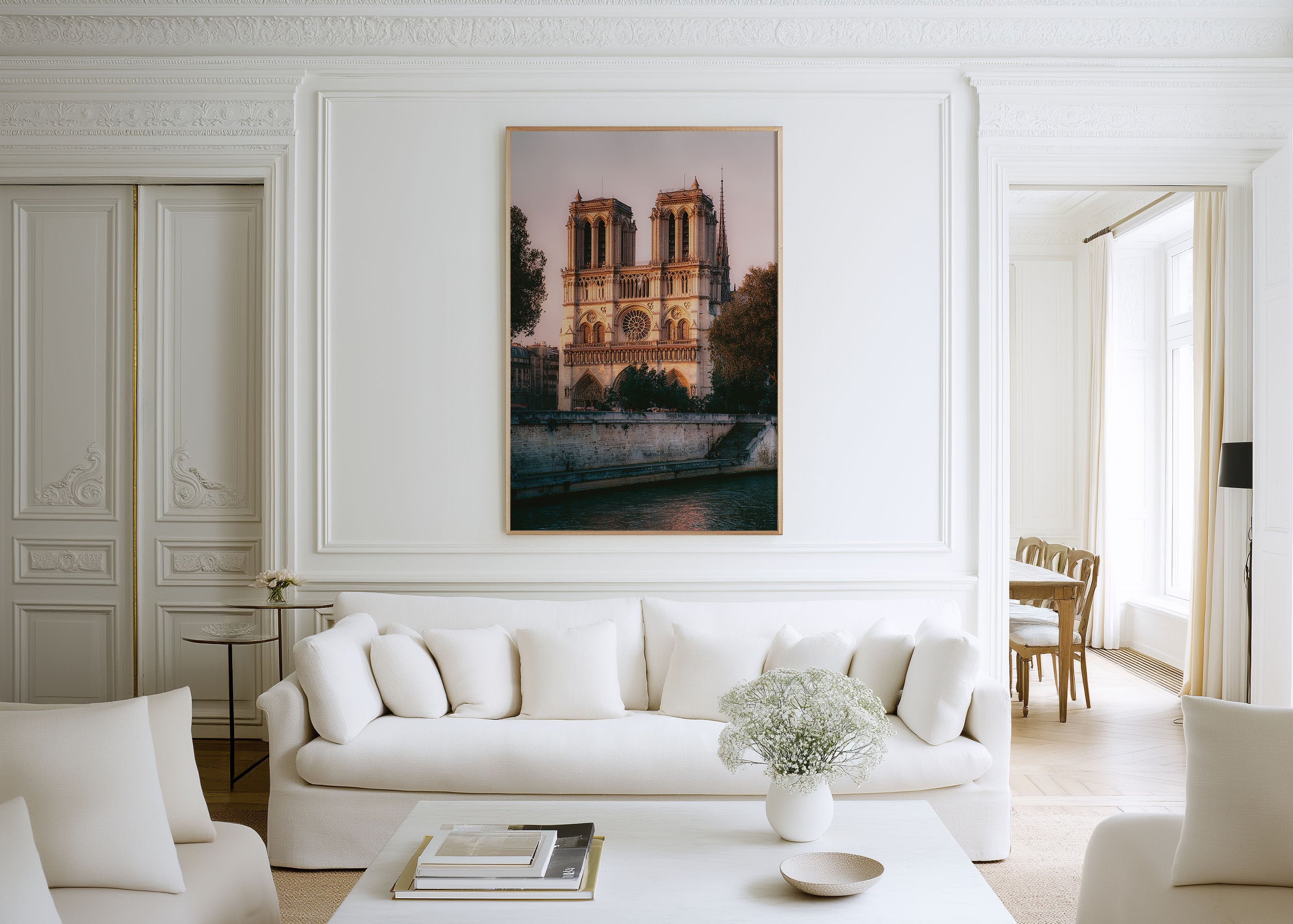 Notre-Dame de Paris Wall Art Print | Seine River Cathedral Sunset Photography | Paris France Travel Poster | Romantic French Home Decor
