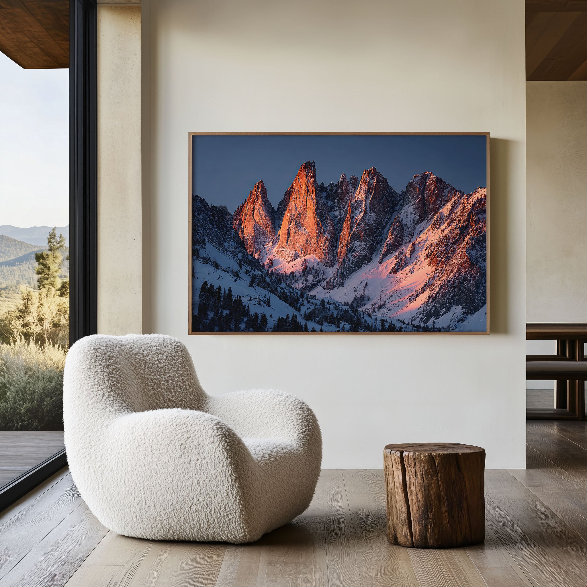 Odle Peaks Dolomites Wall Art – Dramatic Alpine Sunset Mountain Landscape Print
