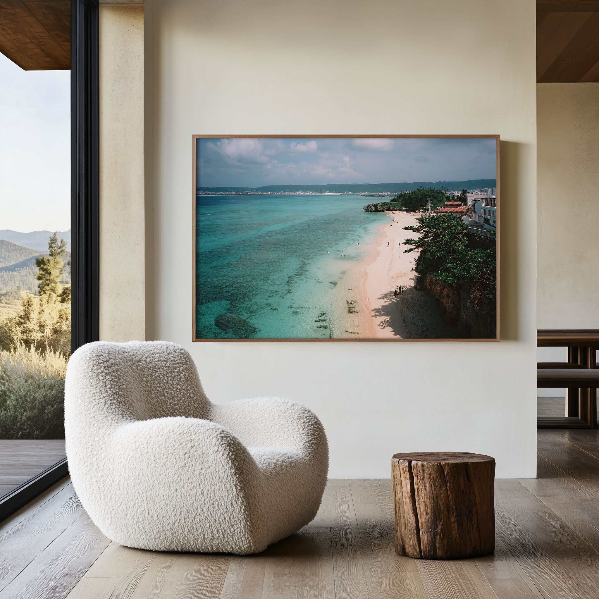 Okinawa Emerald Beach Japan Wall Art Print, Tropical Coastal Landscape