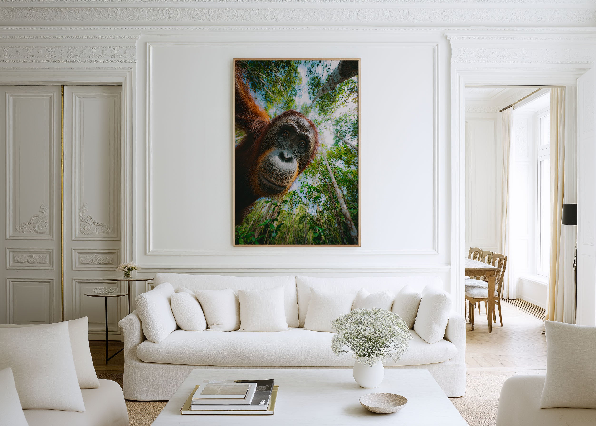 Orangutan Wall Art Print – Jungle Wildlife Canvas & Framed Tropical Animal Photography Decor