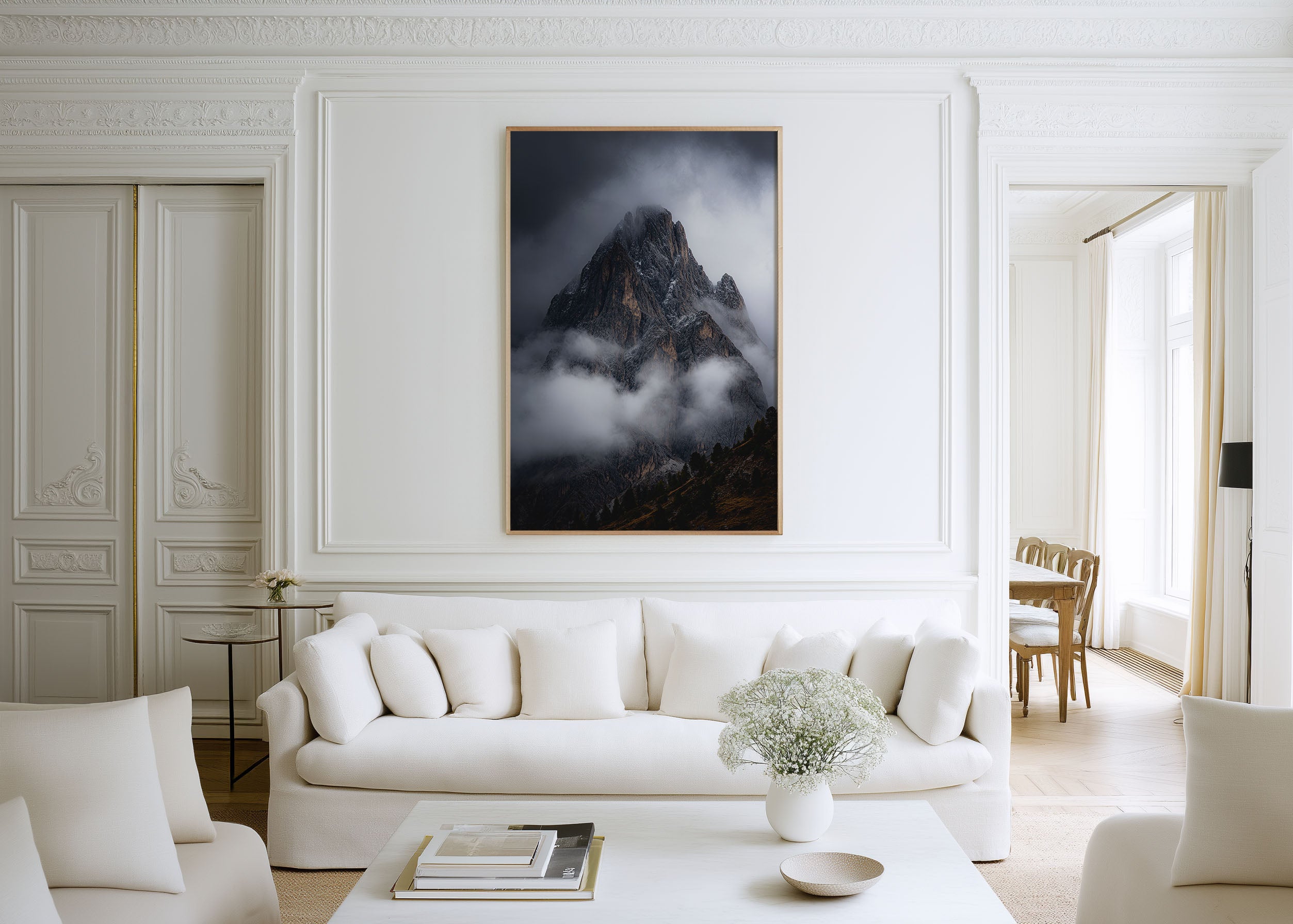 Pale di San Martino Dolomites Storm Print | Italian Alps Moody Mountain Wall Art | Dolomites Dramatic Cloud Peak Landscape Photography Poster