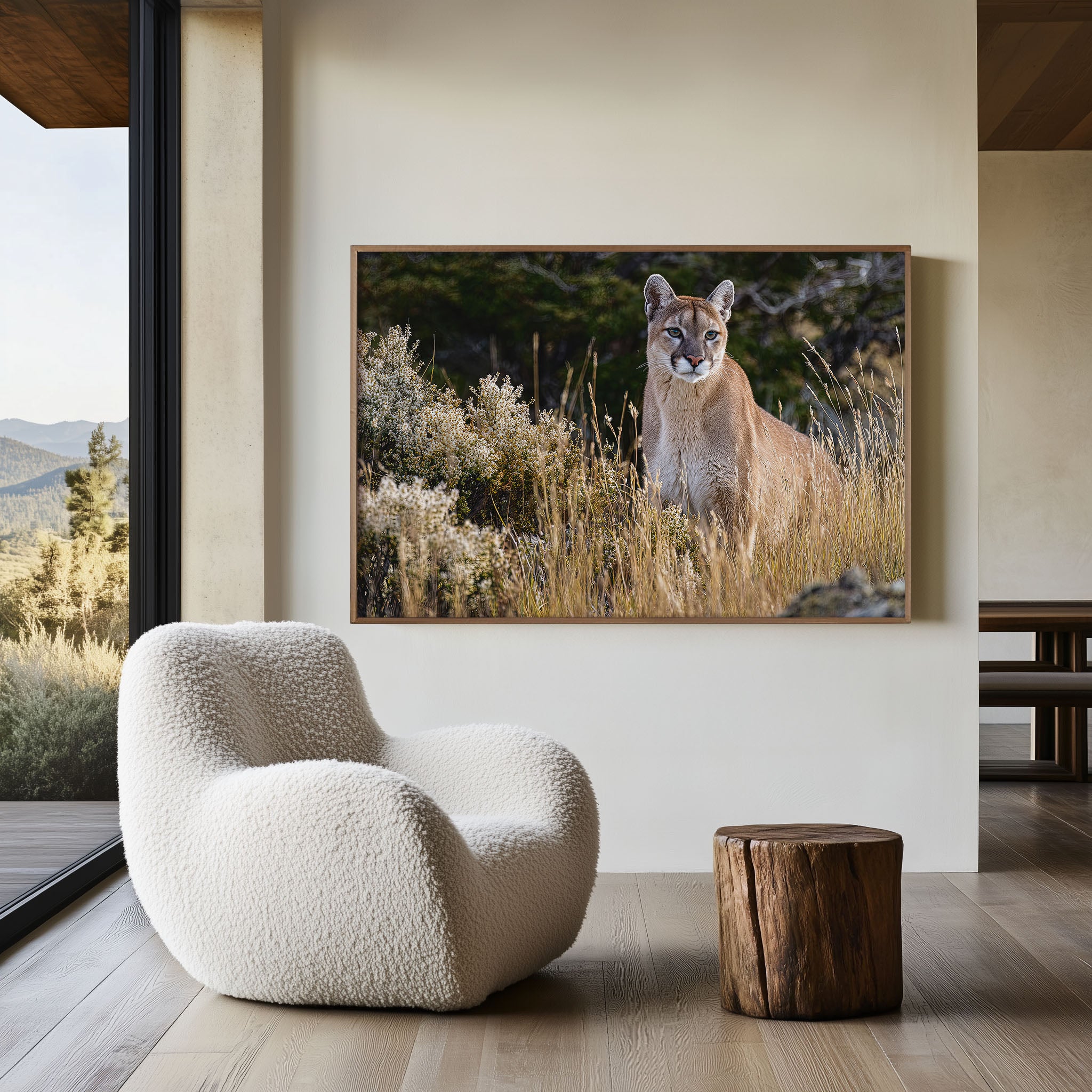 Puma Wall Art Print – Patagonia Mountain Wildlife