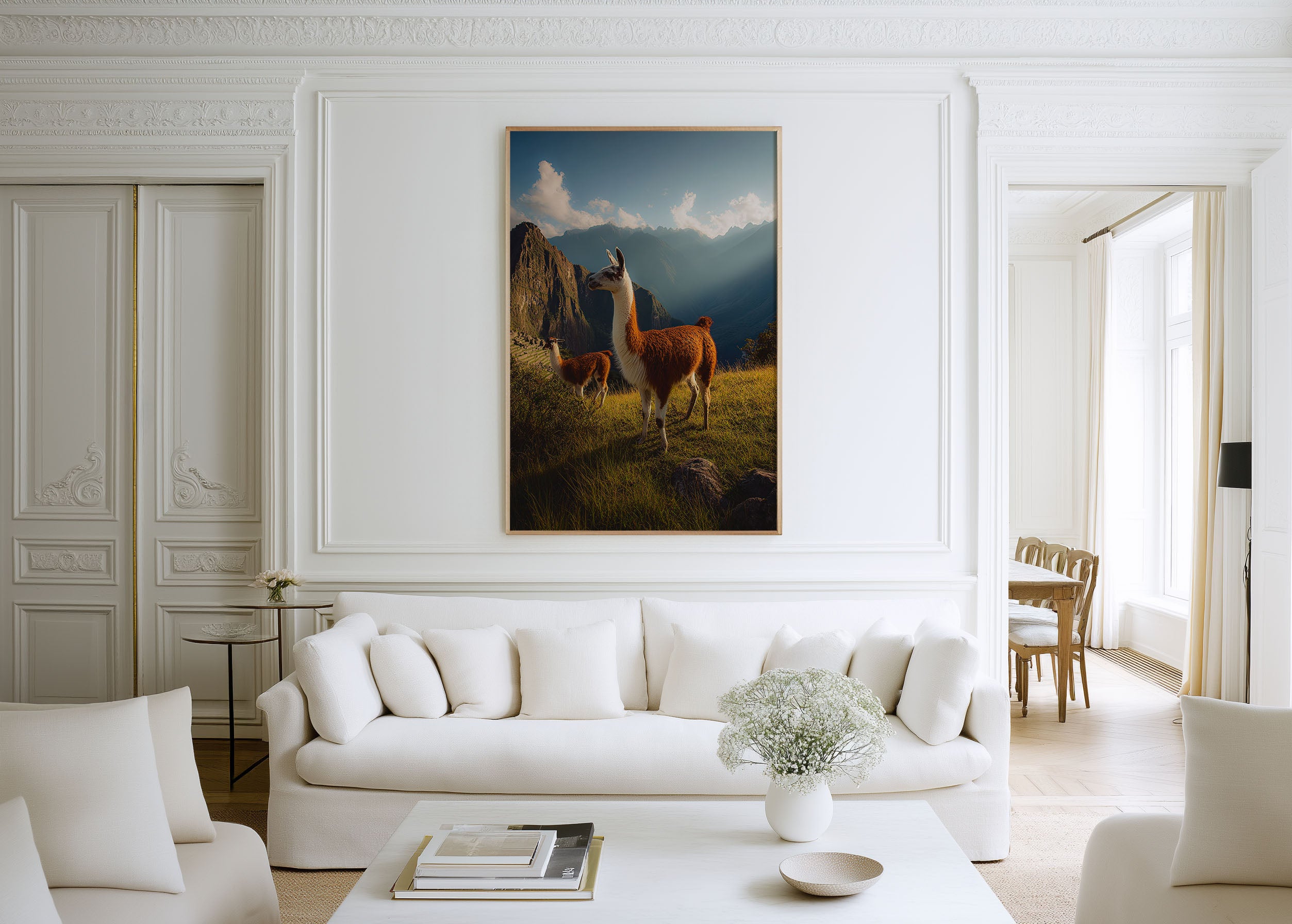 Peru Llama Wall Art Print – Andes Mountain Landscape Canvas & Framed Scenic Travel Decor